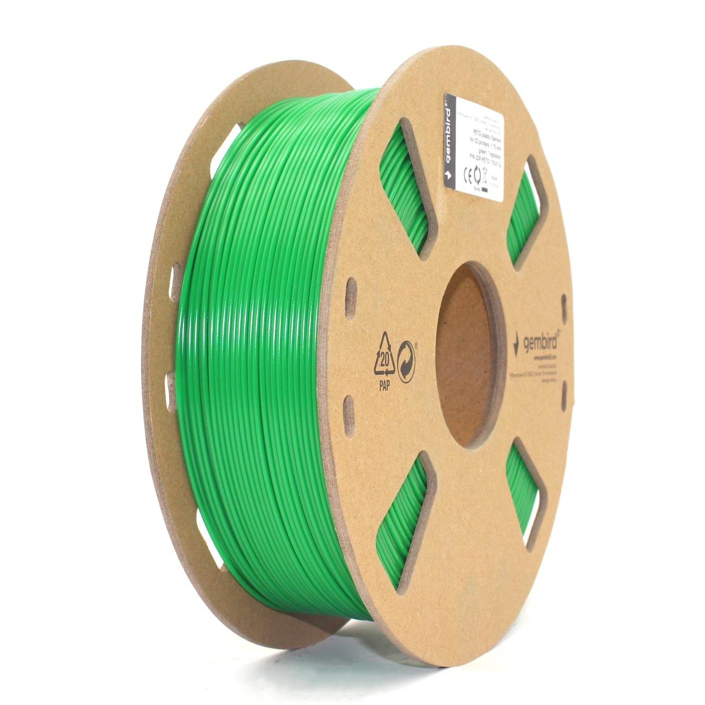 Gembird PETG (PET, PETT) filament - Grøn - 1.75mm ø - 1 kg