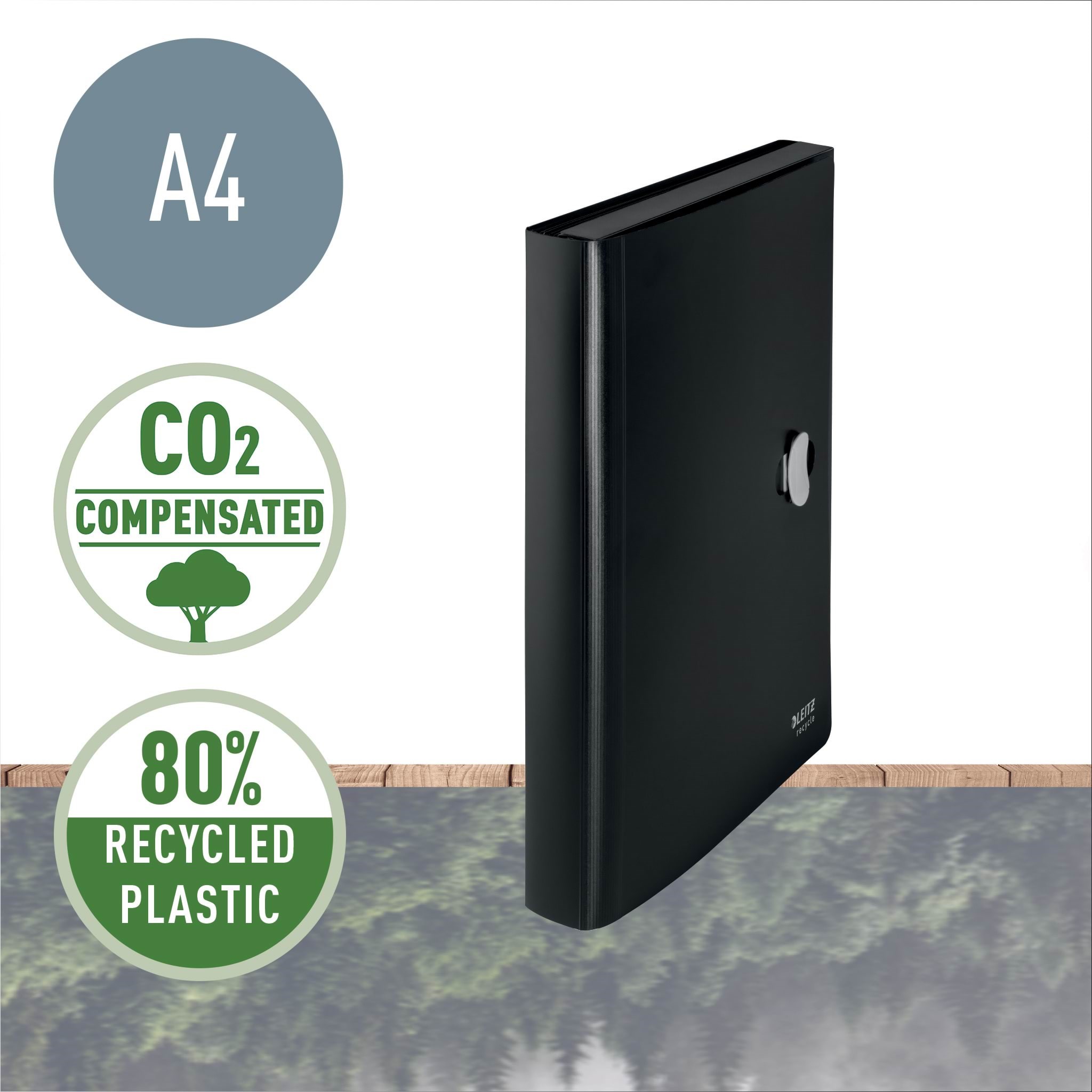 Leitz Recycle ekspanderende projektmappe, Sort Mappe 46240095