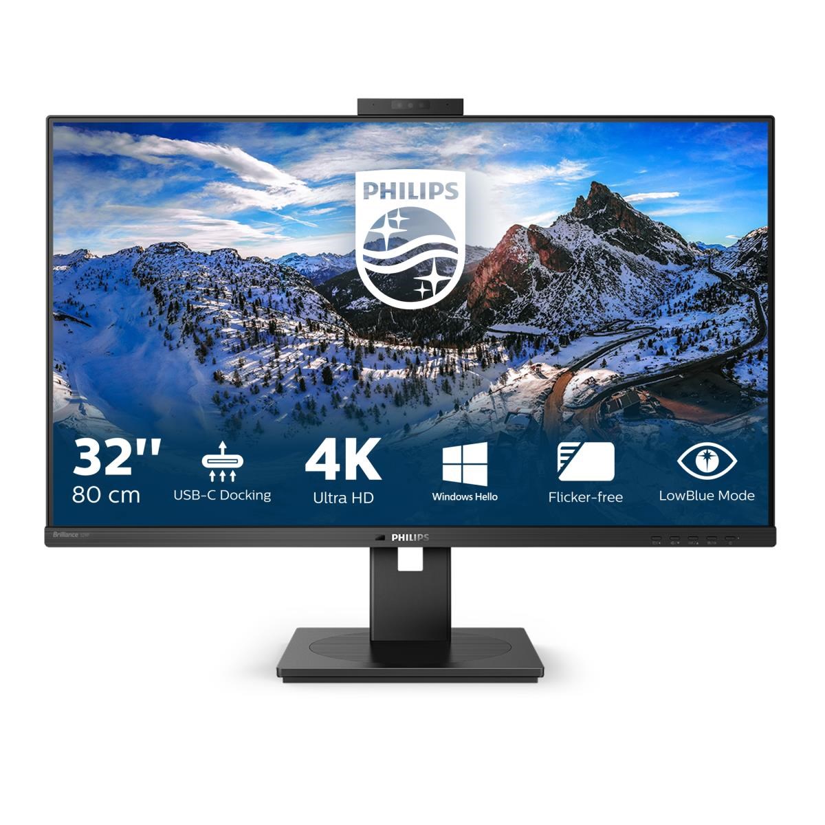32" Philips P-line 329P1H - 3840x2160 (4K) - 60Hz - IPS - 90W USB-C Computerskærm Black 329P1H/00