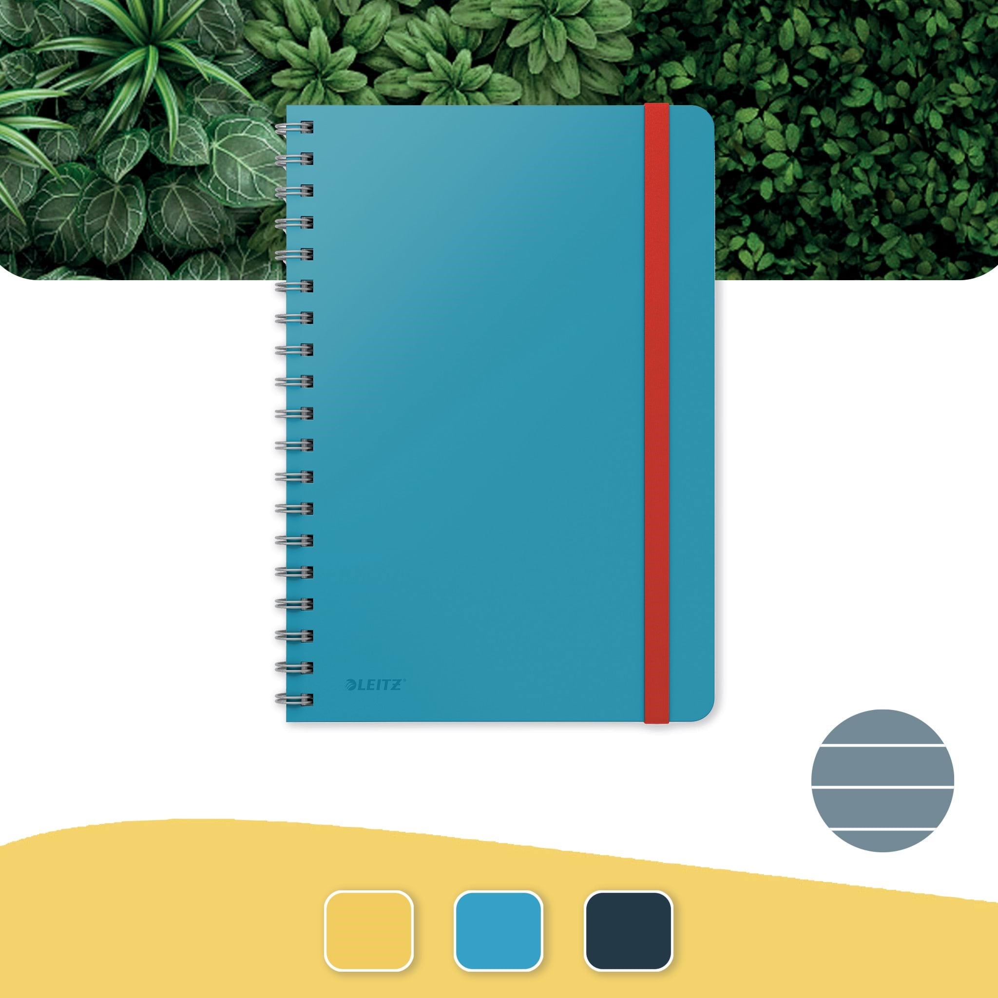 Leitz Cosy notesblok Soft Touch linjeret spiralindbundet Rolig blå Notesbog 45270061