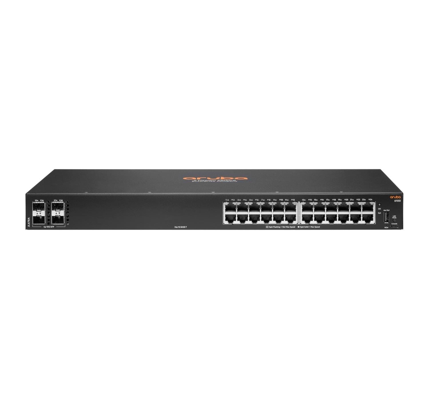 Hewlett Packard Enterprise Aruba CX 6100 Switch 24G 4SFP+ Switch JL678A#ABB