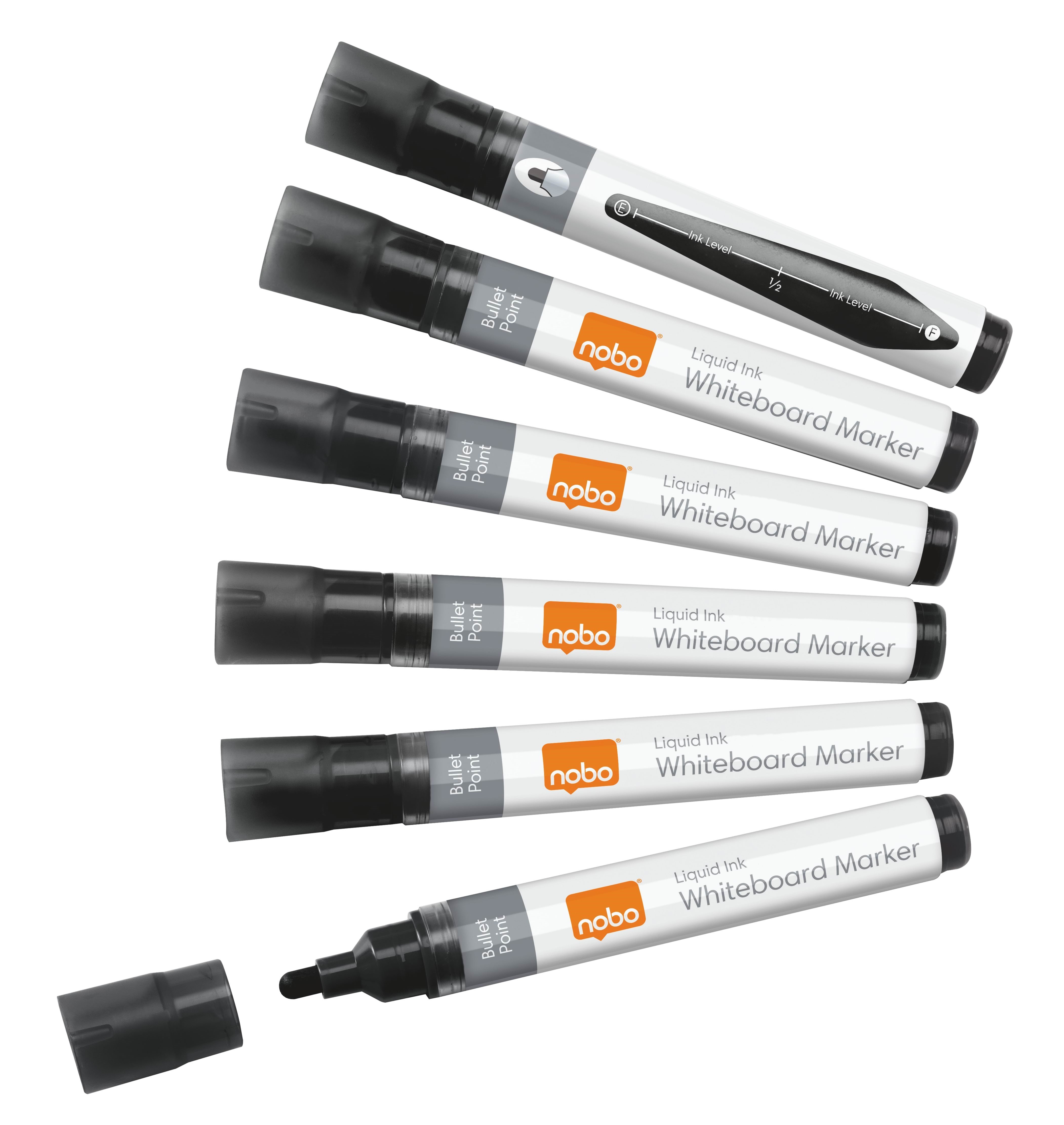Nobo whiteboard marker rund spids 3 mm hurtigtørrende blæk, pakke/10 stk. Sort Konference Præsentation 1915377