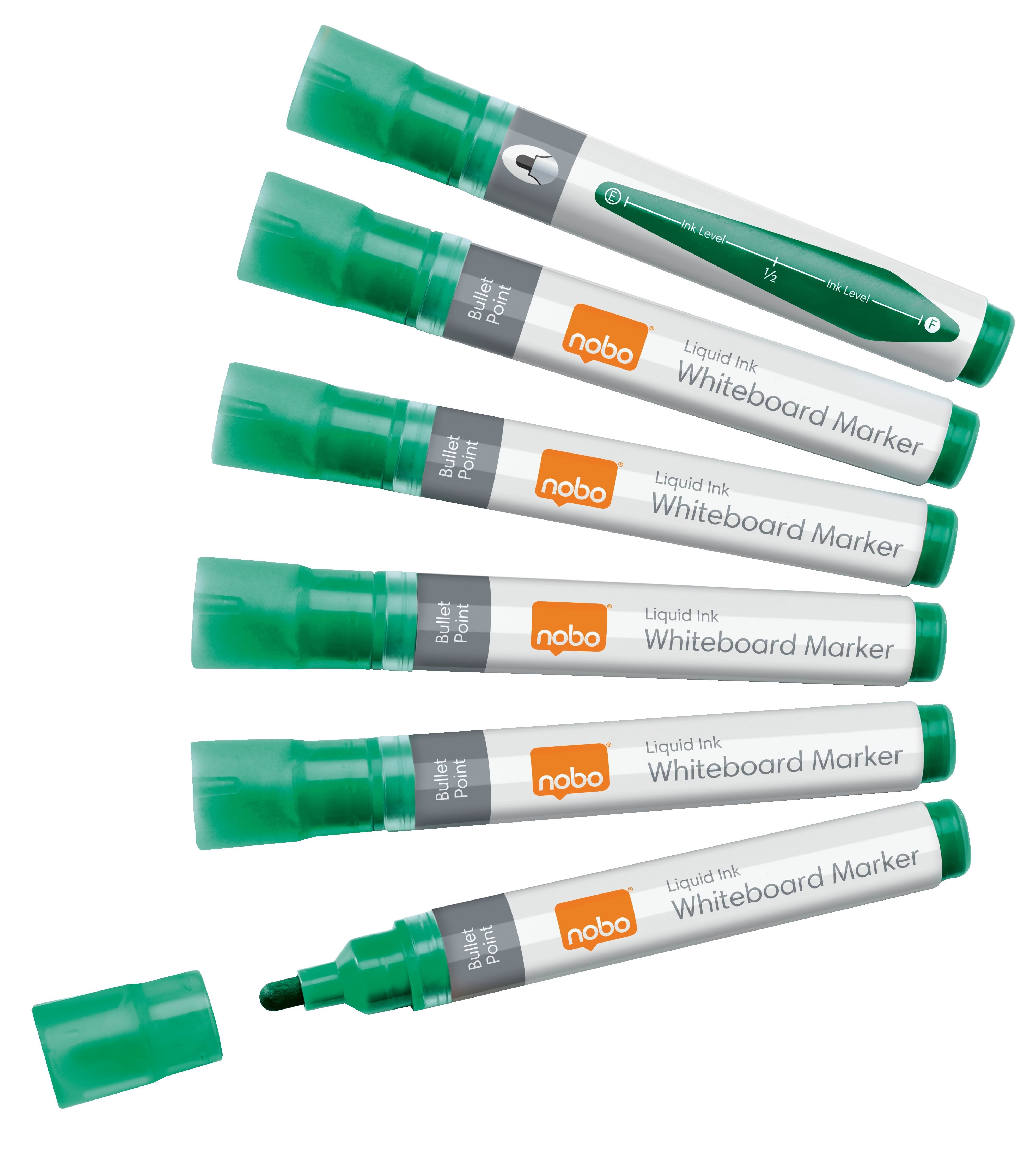 Nobo whiteboard marker rund spids 3 mm hurtigtørrende blæk, pakke/10 stk. Grøn Konference Præsentation 1915380