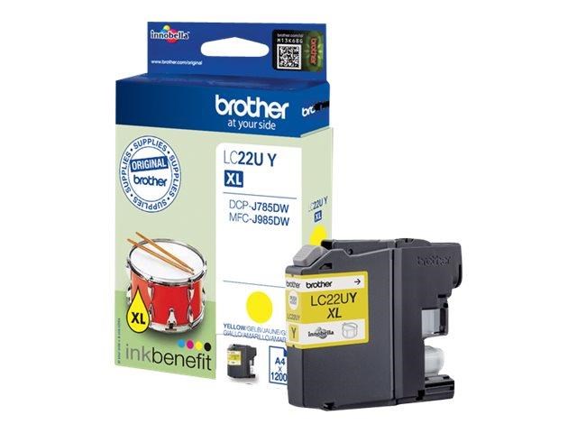 Brother LC22UY / LC 22UY High Capacity Yellow Ink Printerpatron Og Toner Gul