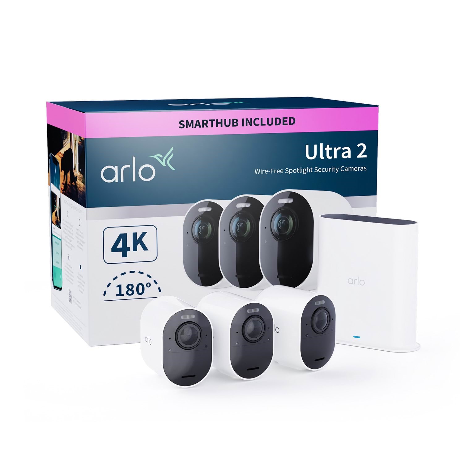 Arlo Ultra 2 4K UHD trådløst sikkerhedskamerasystem - 3 kamerær Smart Home VMS5340-200EUS