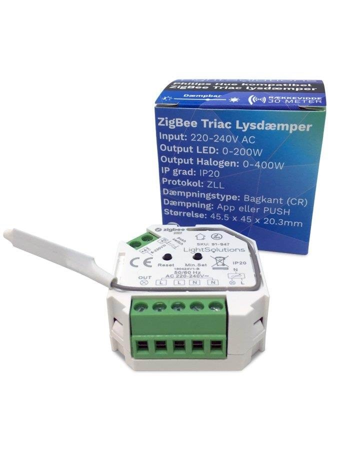 Light Solutions Mini ZigBee Triac Lysdæmper - 200W Smart Home 5714255001822