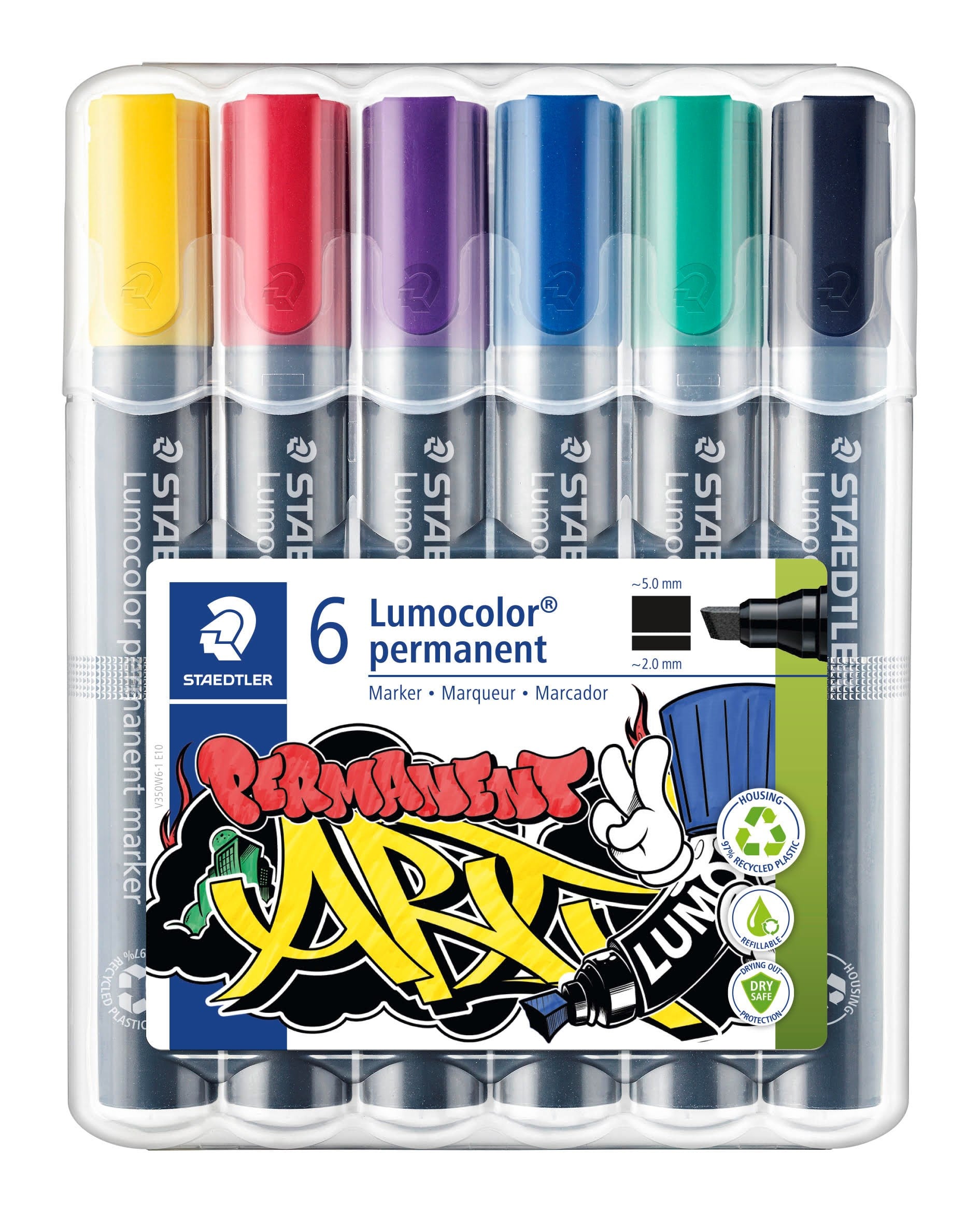 Stædtler Lumocolor Marker Permanent 6 ass. Tegneværktøj 350 WP6-1