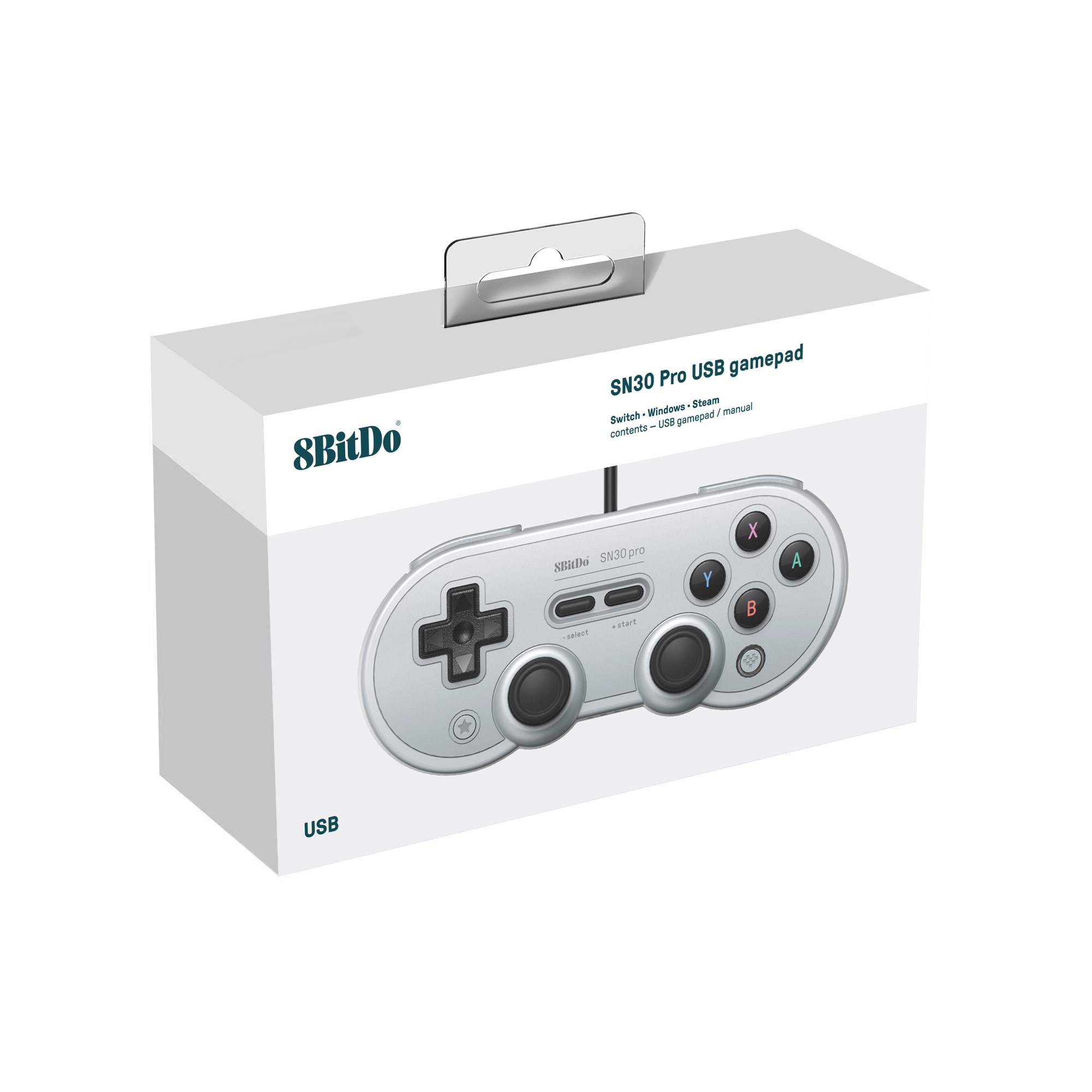 8BitDo SN30 Pro USB Gamepad Gray Edition - Wired Controller - Nintendo Switch Spil Tilbehør 6922621501794