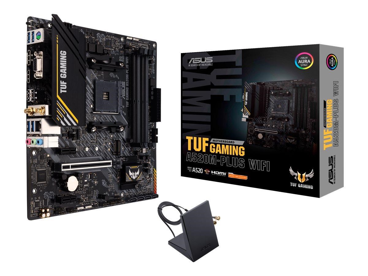ASUS TUF GAMING A520M-PLUS WIFI Bundkort - AMD A520 - AMD AM4 - DDR4 RAM - Micro-ATX Bundkort 90MB17F0-M0EAY0