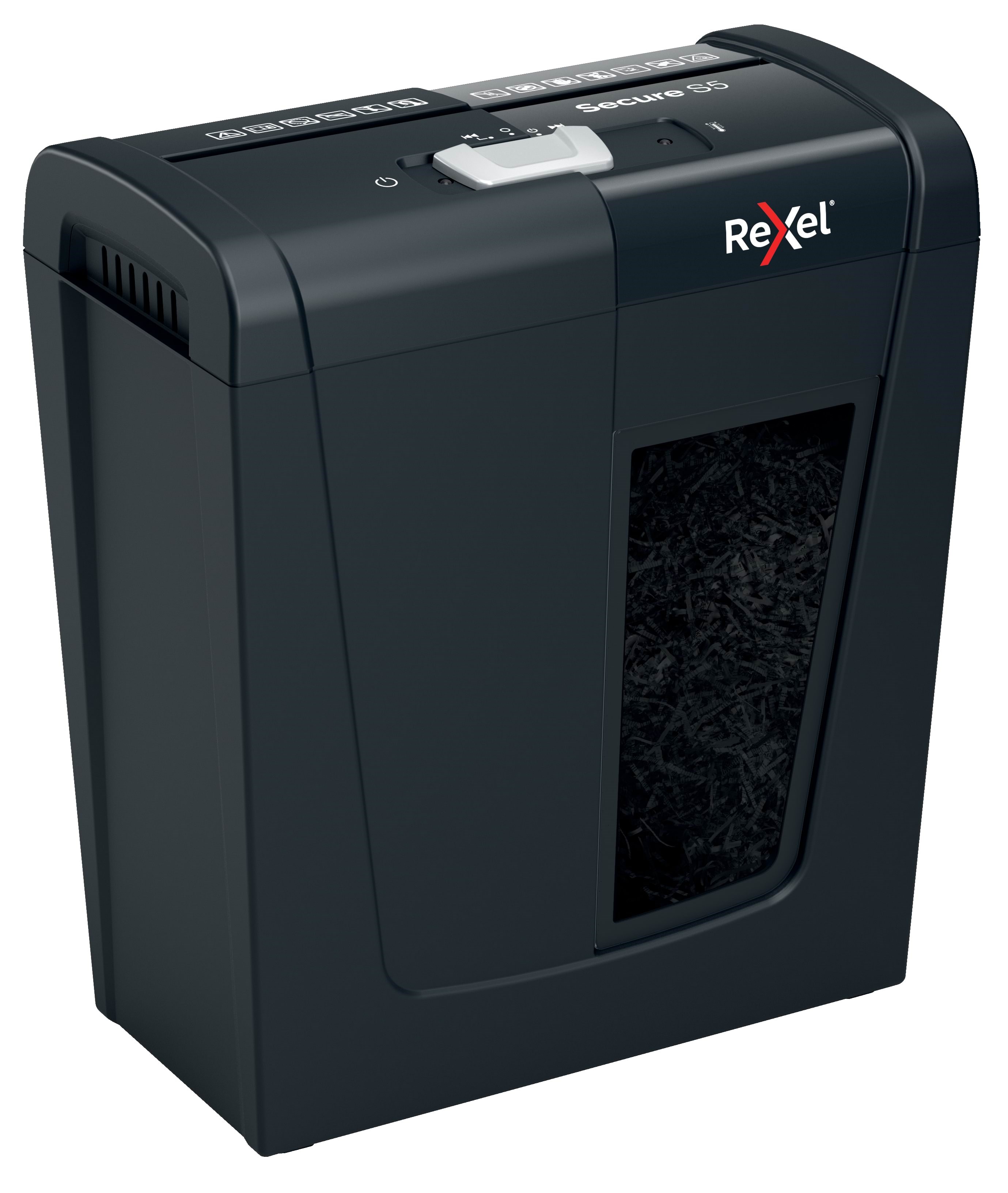 Rexel Makulator Secure S5 strimelmakulering 6mm P2, 5 ark Makulator 2020121EU