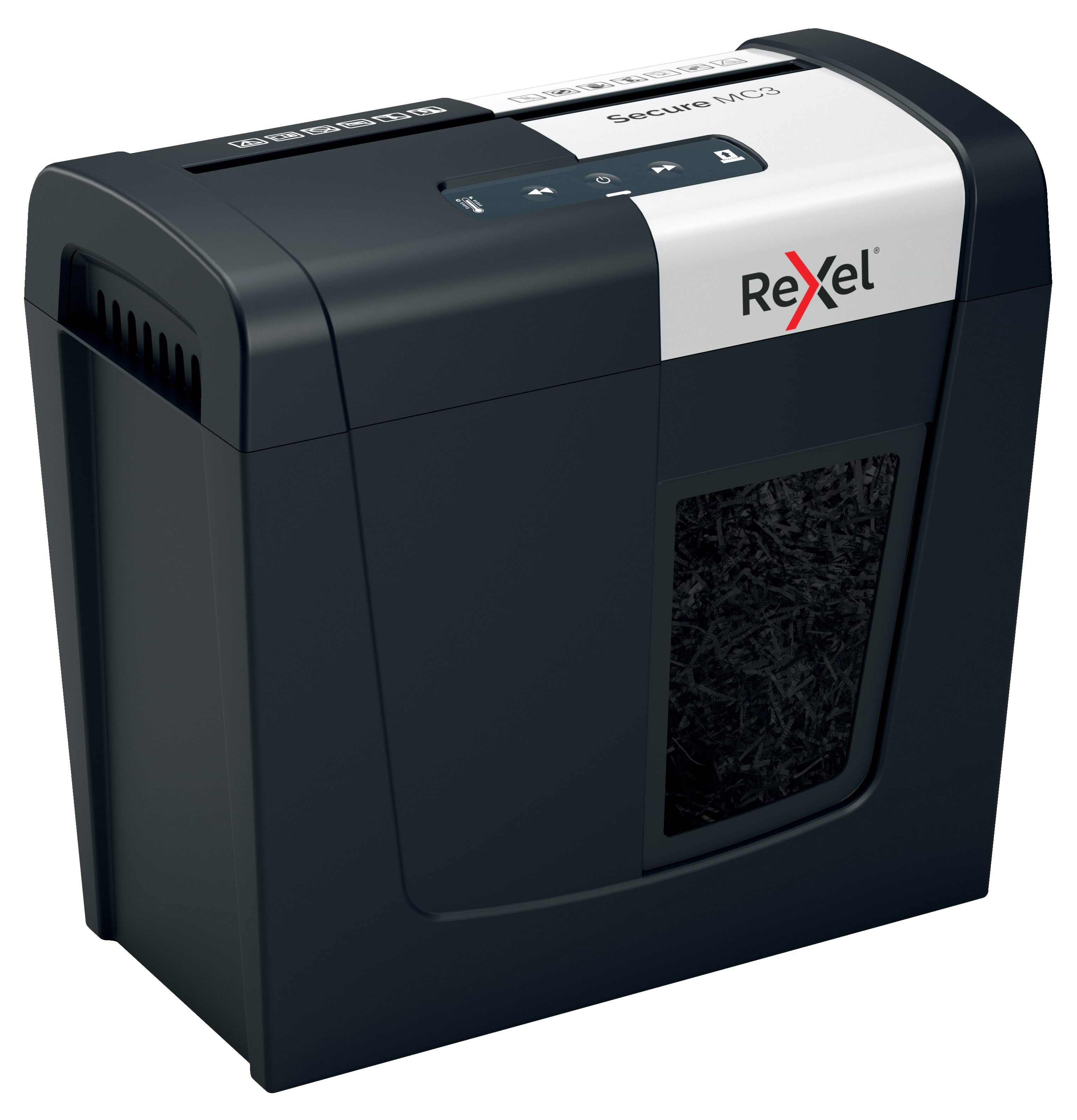 Rexel Makulator Secure MC3 Whisper-Shred mikromakulering 2x15mm P5, 3 ark Makulator 2020128EU