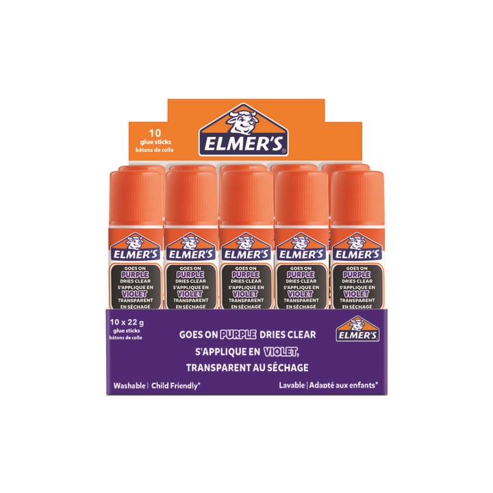 Elmer's Disappearing Purple limstifter | 22 g | 10 styk Kreativt Legetøj 2136614