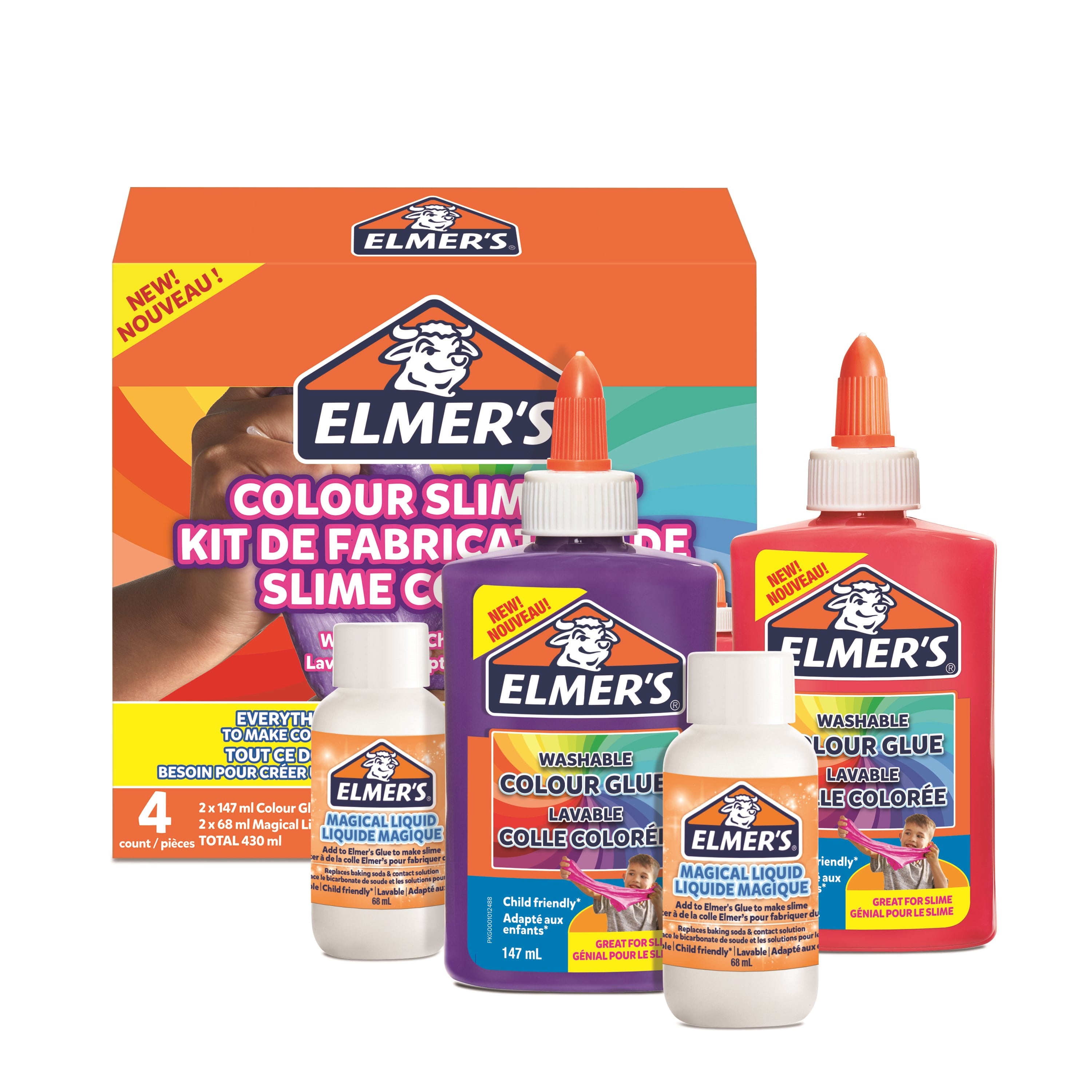 Elmer's Colour Slime Kit | Sæt med 4 dele Kreativt Legetøj 2109506