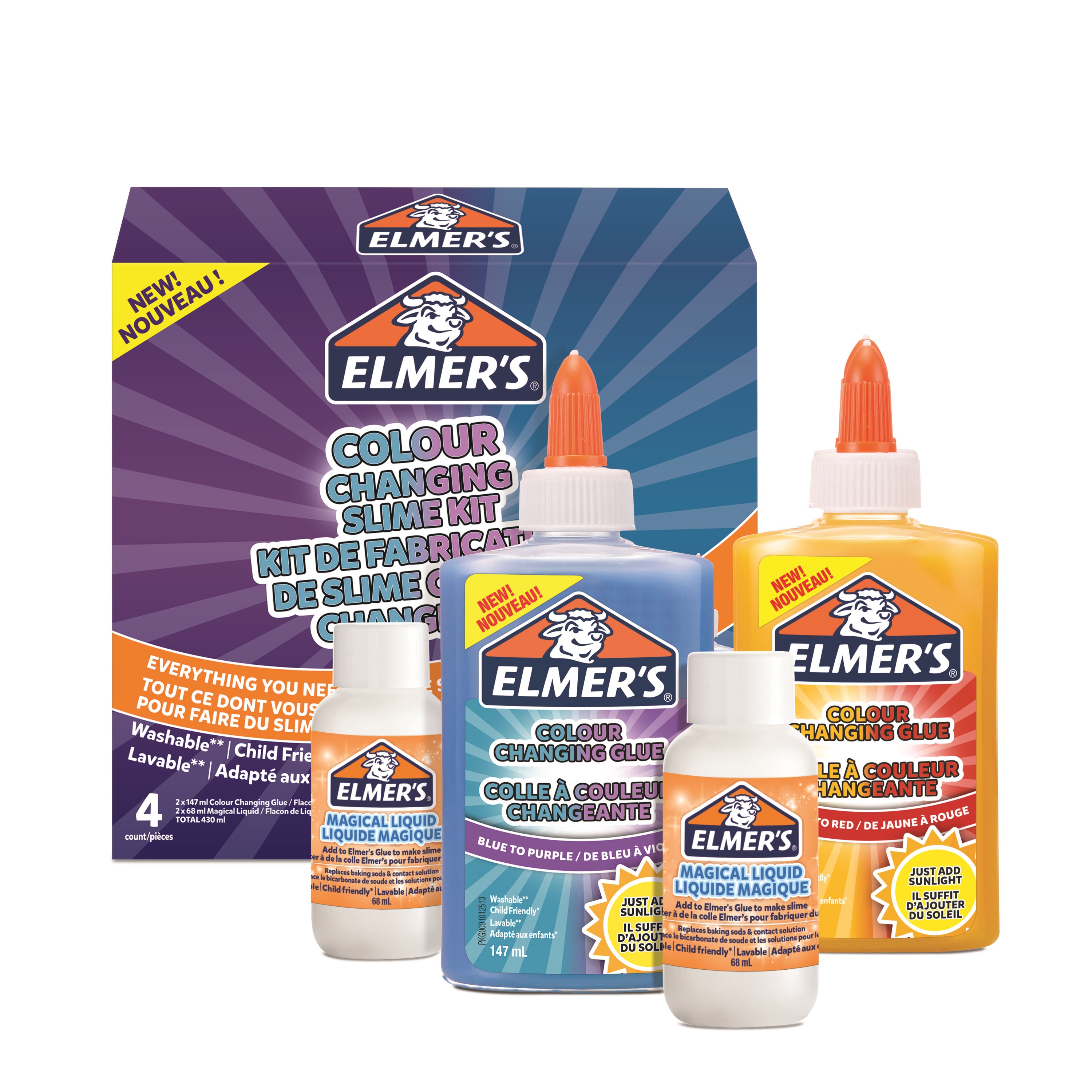 Elmer's Colour Changing Slime Kit | Sæt med 4 dele Kreativt Legetøj 2109487