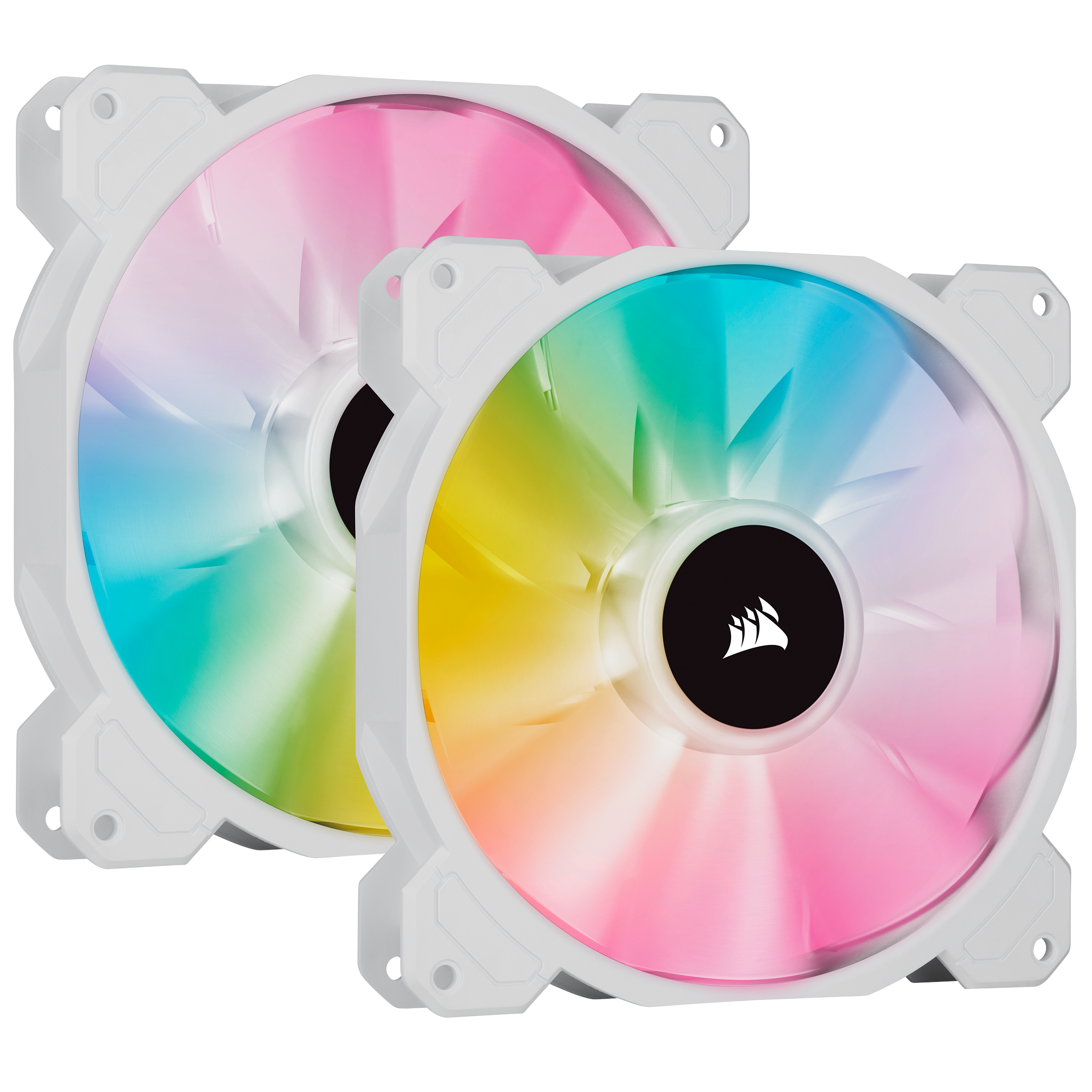 Corsair iCUE SP140 RGB Elite Performance White - Kit with iCUE Lighting Node CORE - Kabinet køler - 140mm - Hvid med RGB LED lys - 27 dBA Kabinetkøler