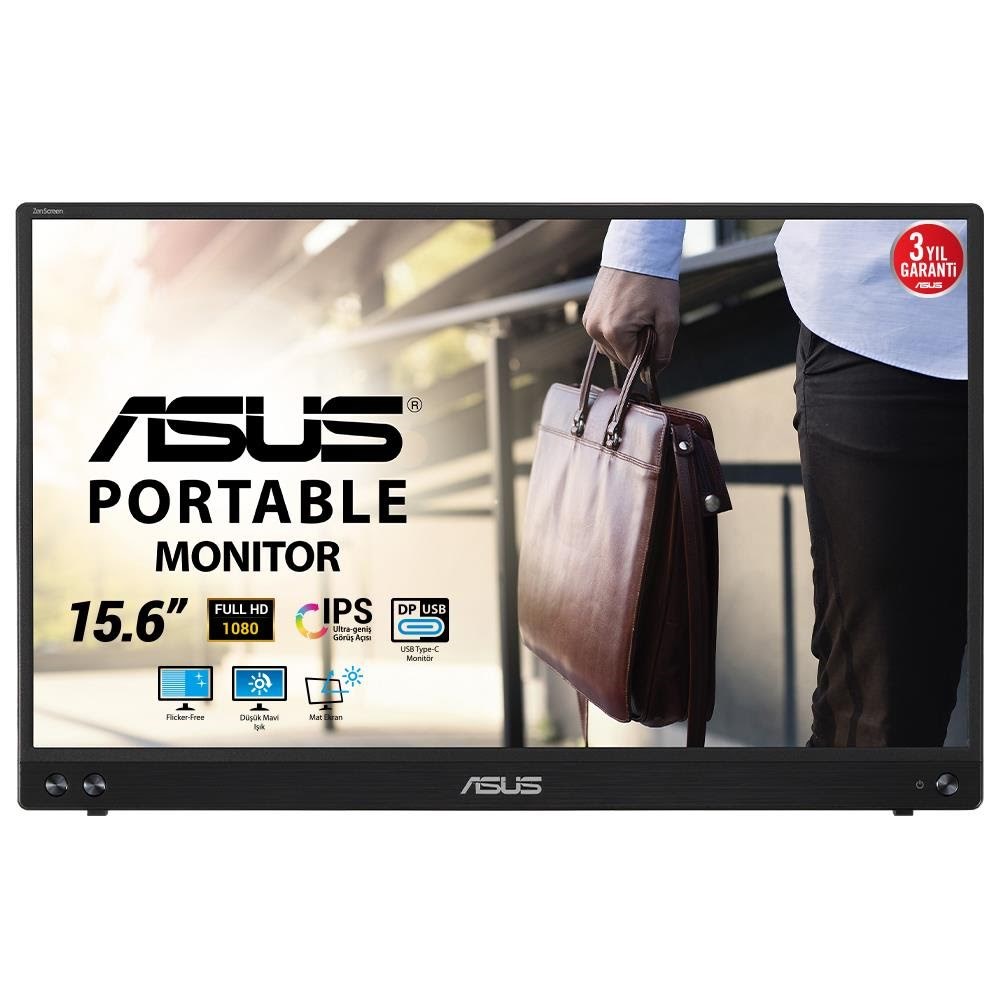15" ASUS ZenScreen MB16ACV - 1920x1080 (FHD) - 60Hz - IPS Computerskærm Black 90LM0381-B01370