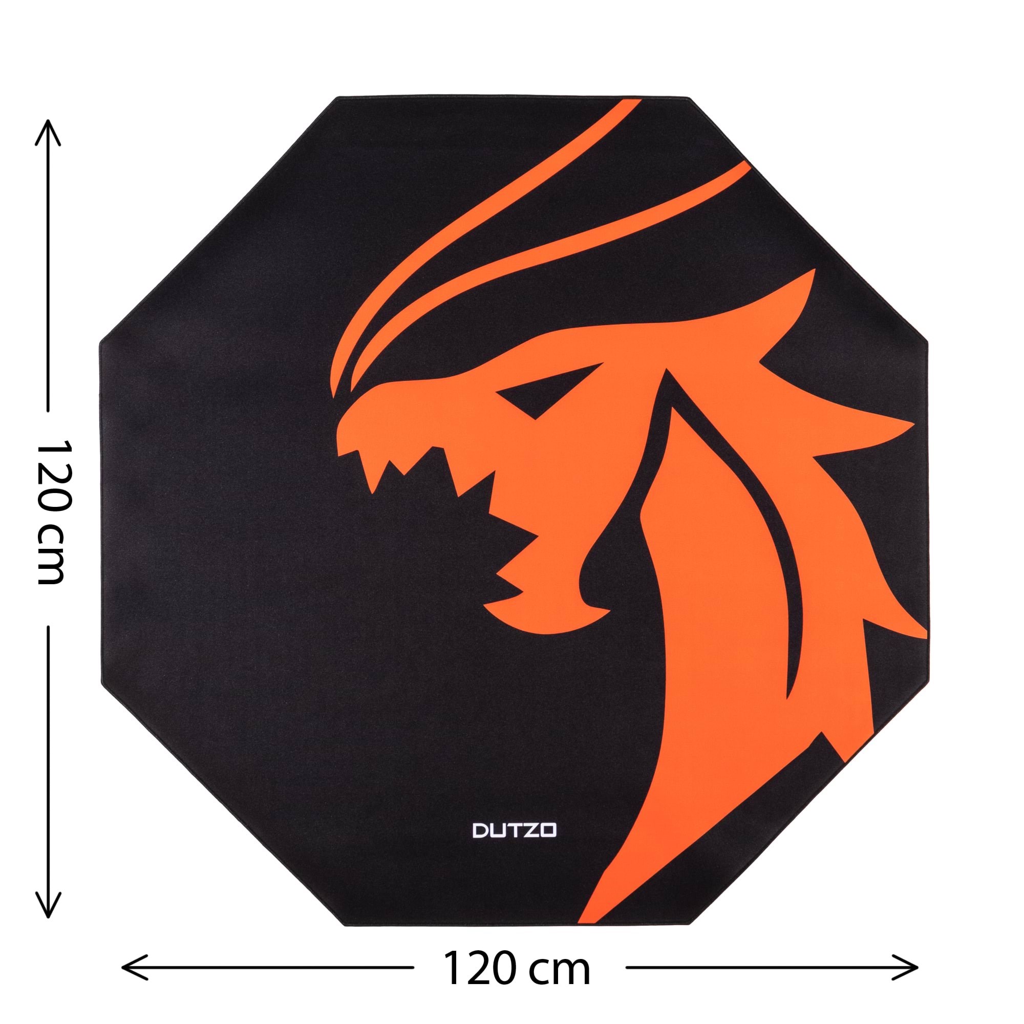 DUTZO Pyro Gaming Floor mat - Sort / Orange Gamerstol DFloormat-120-hex-pyro
