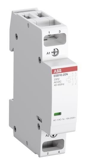 ABB Installationskontaktor 2-polet 2no, ac-1 16a ved 55 grader, 250v ac, styrespænding 24v ac/dc
