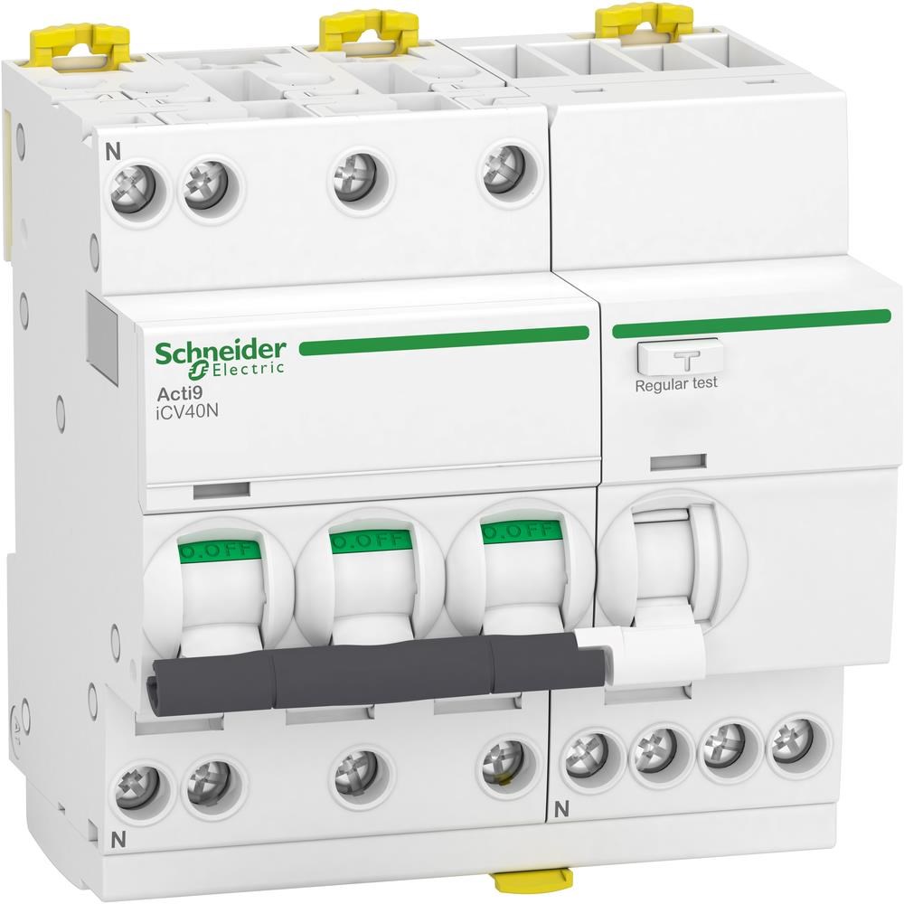 Schneider Electric Acti 9 icv40n 3pn c 16a 30ma a rcbo Komponent Til Tavle Og Kasse A9DC3716
