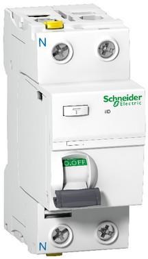 Schneider Electric Acti9 hpfi-afbryder iid, 2p 40a 30ma, kl. a, med dobbelt terminal, 36 mm Komponent Til Tavle Og Kasse A9Z21240