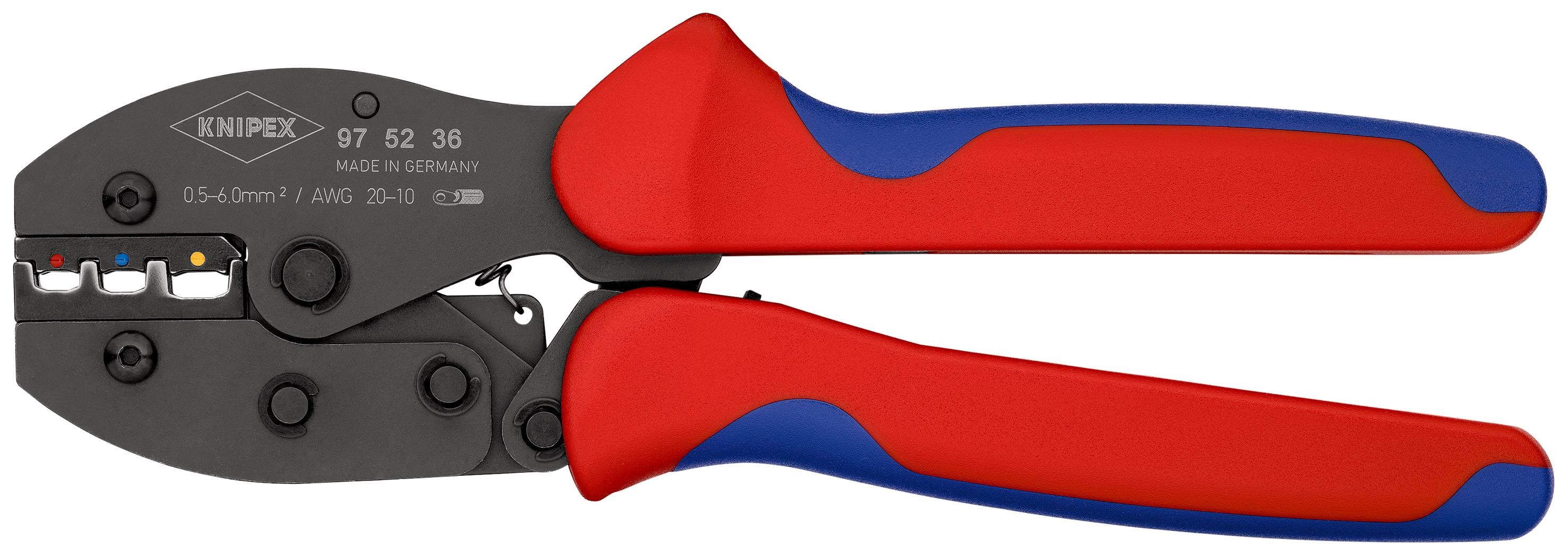 KNIPEX preciforce crimptang bruneret med flerkomponent-håndtag 220 mm Værktøj Til Vvs-arbejde 97 52 36