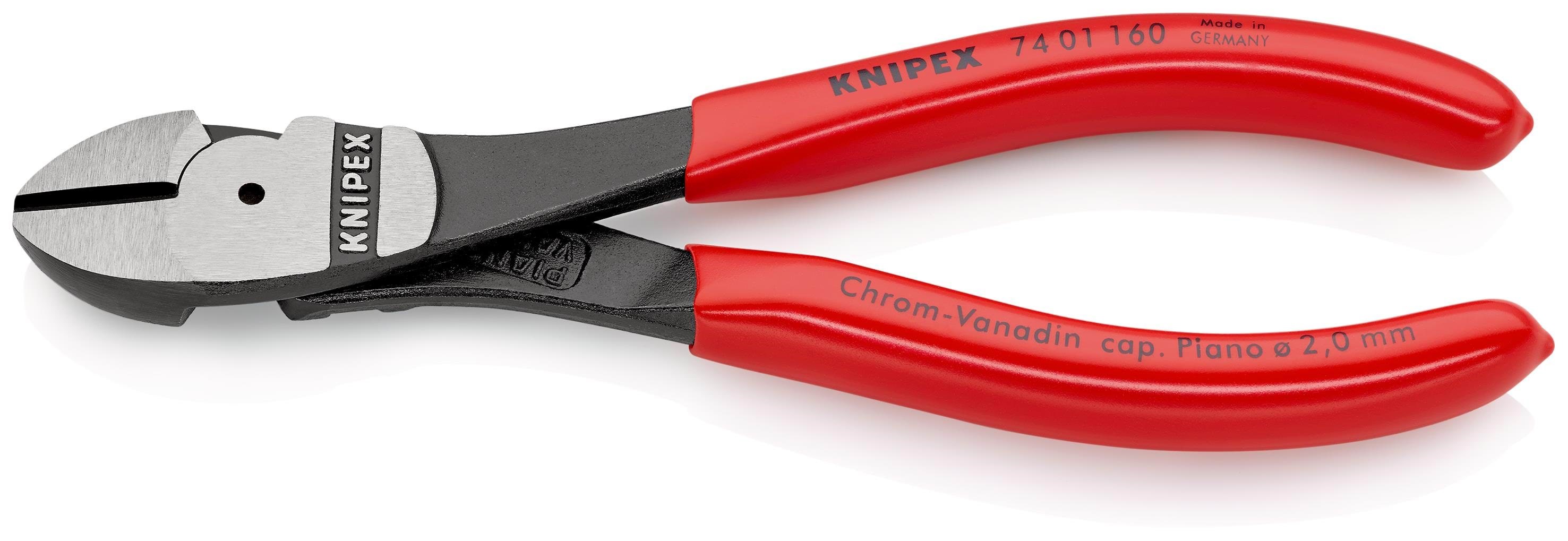 KNIPEX Kraft-skævbider sort atramenteret betrukket med kunststof 160 mm
