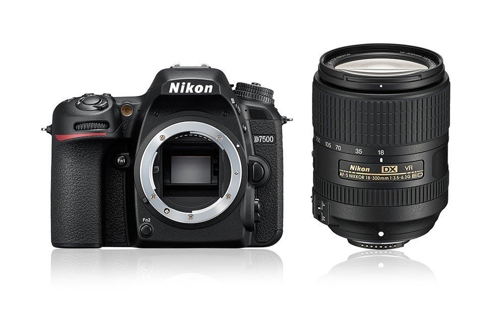 Nikon D7500 + AF-S DX NIKKOR 18-300 VR Kamera Sort VBA510K004