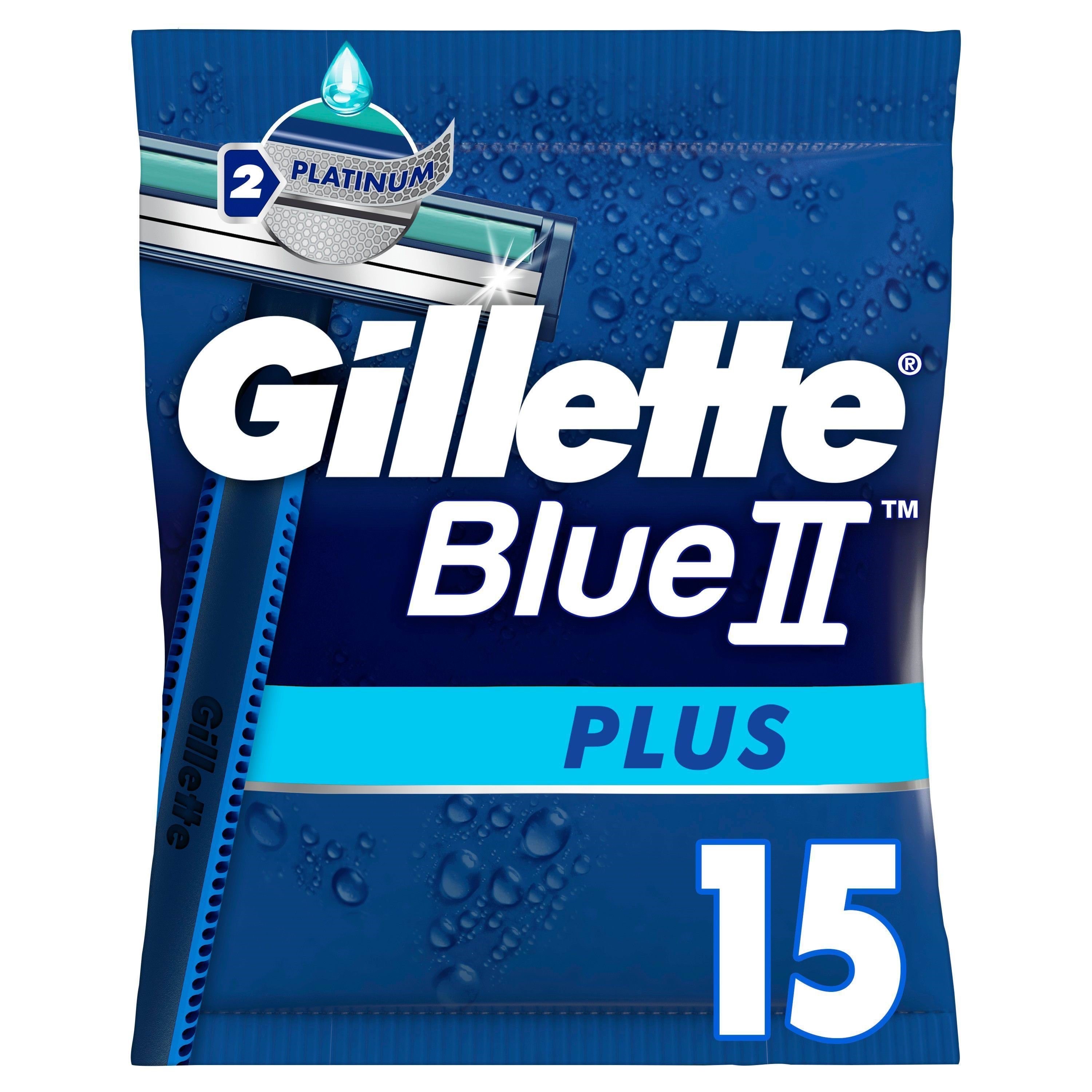 Gillette BlueII Plus Engangsskrabere 15 Stk. Barbergrej 7702018467891