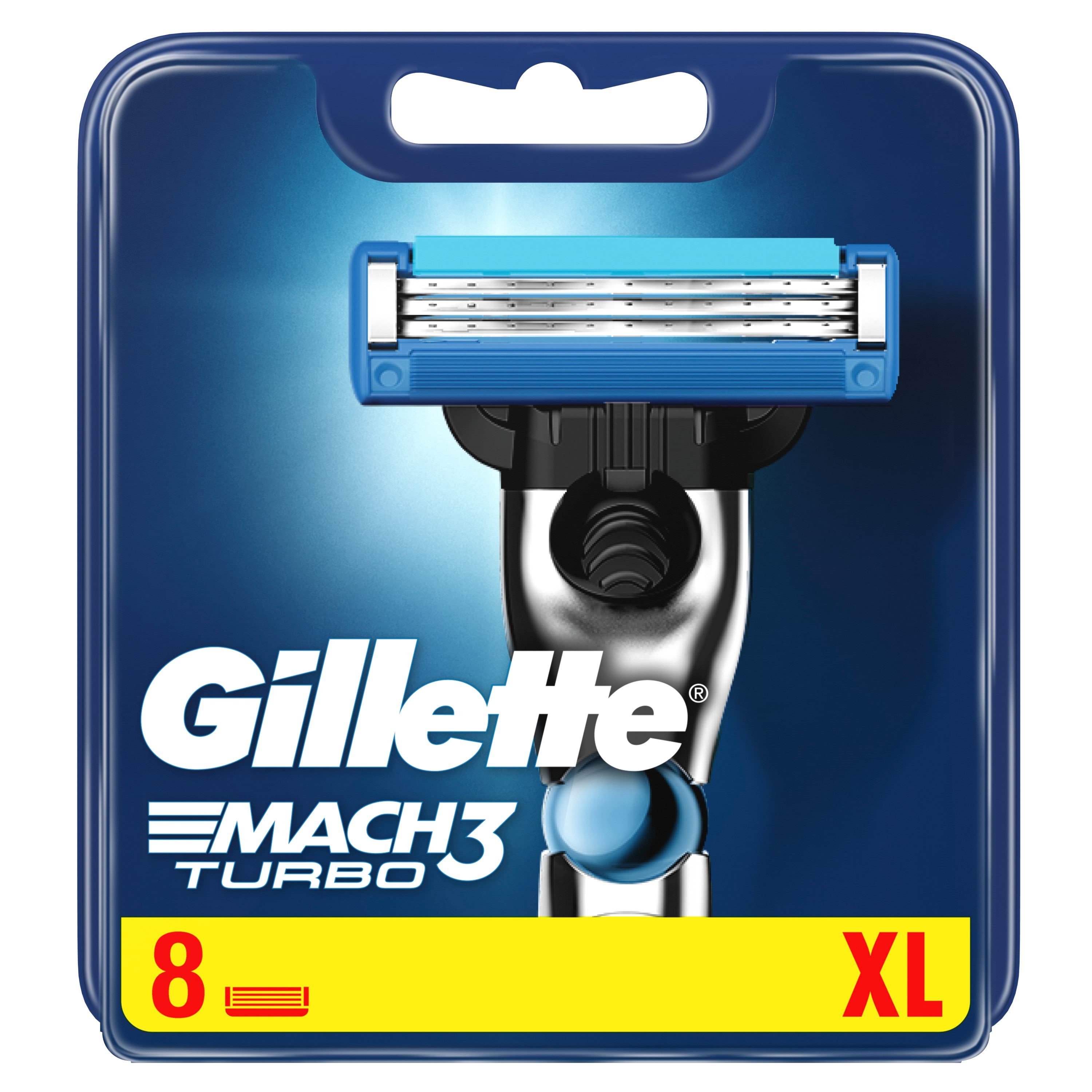 Gillette Mach3 Turbo-barberblade, 8 stk. Barbergrej 7702018465385