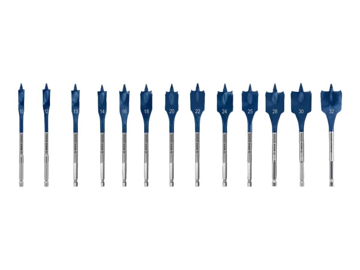 Bosch Flat Milling Drill Bit Set Self-Cut 10-32 mm 13 Bits Bor Og Bits 2608900336