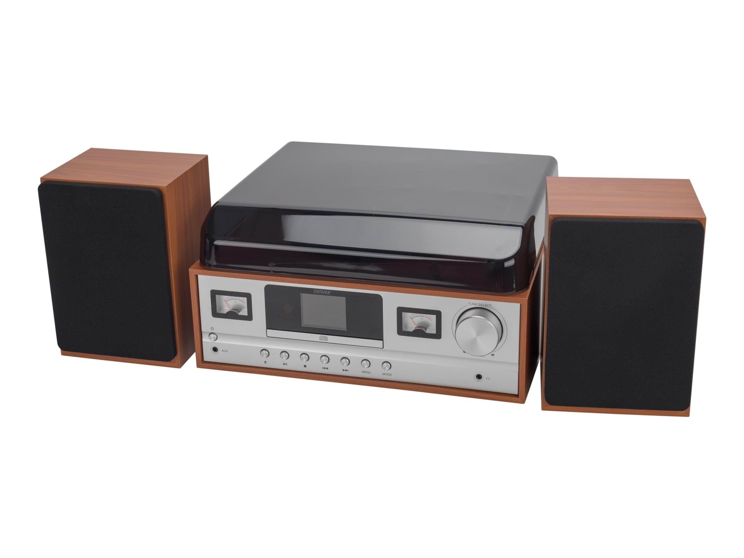 DENVER MRD-52 - Retro music system - LP - CD - FM - DAB - Bluetooth - Light Wood Stereoanlæg MRD-52LIGHTWOOD