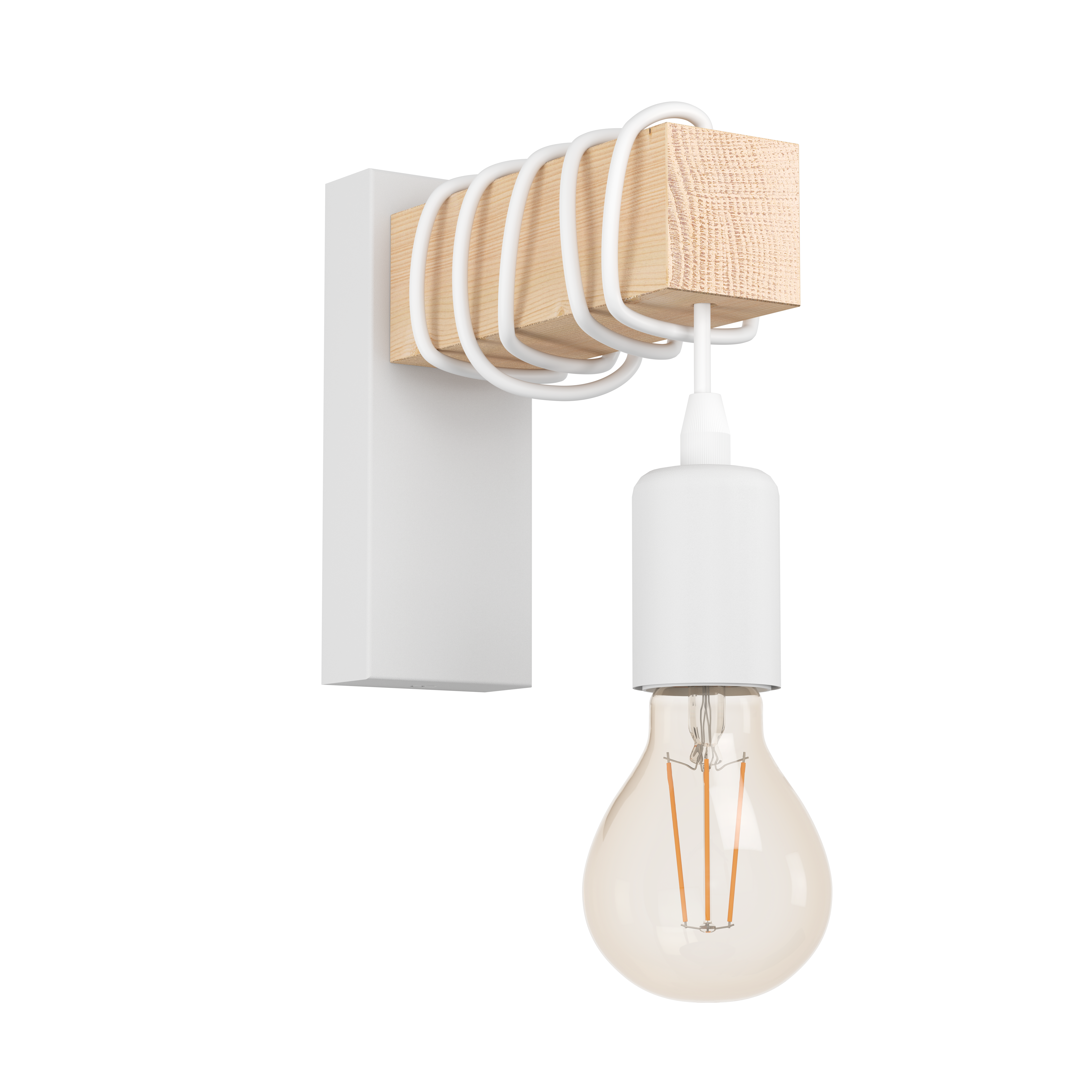 EGLO TOWNSHEND væglampe, hvid/brun Lampe 43706