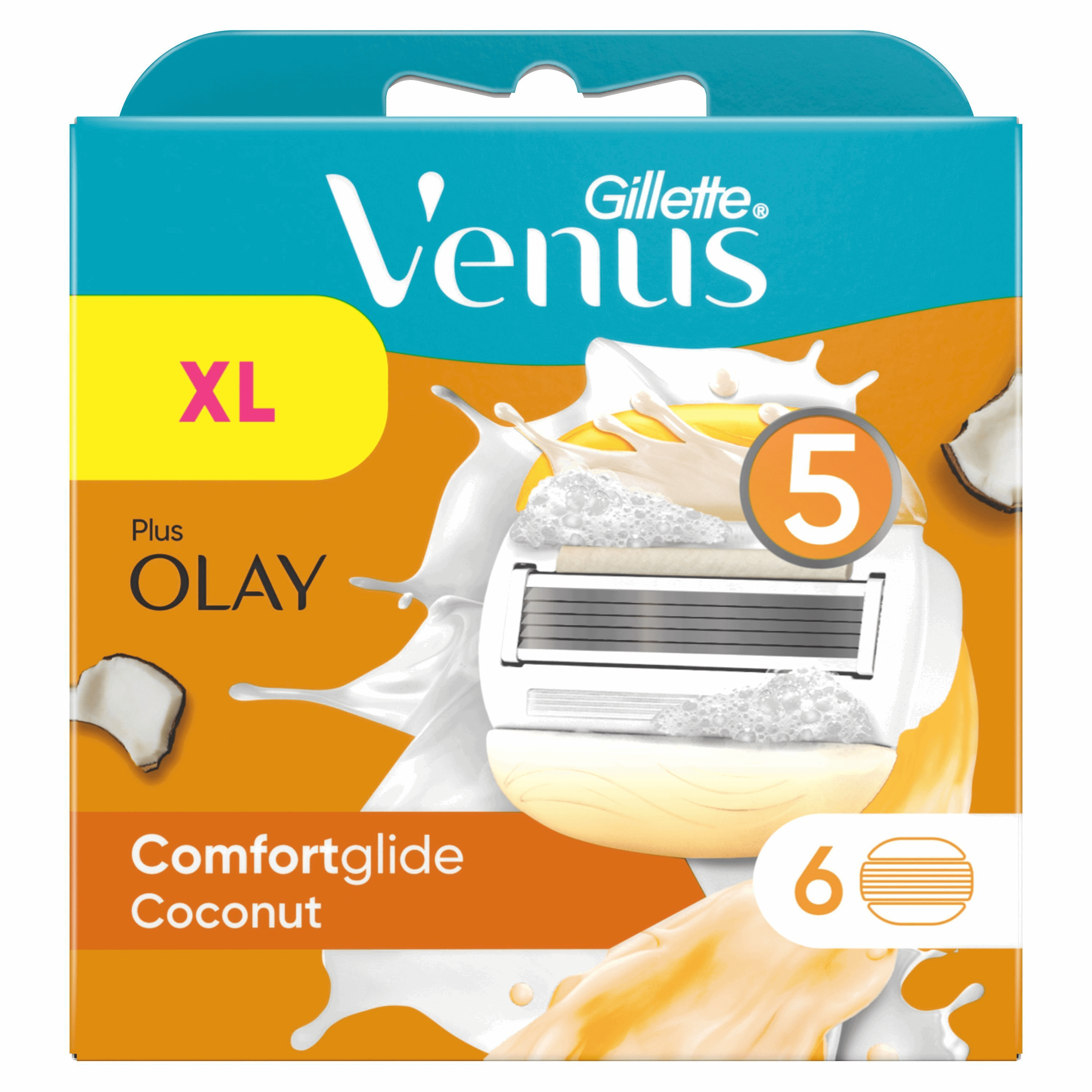 Gillette-Venus Venus Comfortglide Coconut with Olay 6 pcs Barbergrej 7702018089475