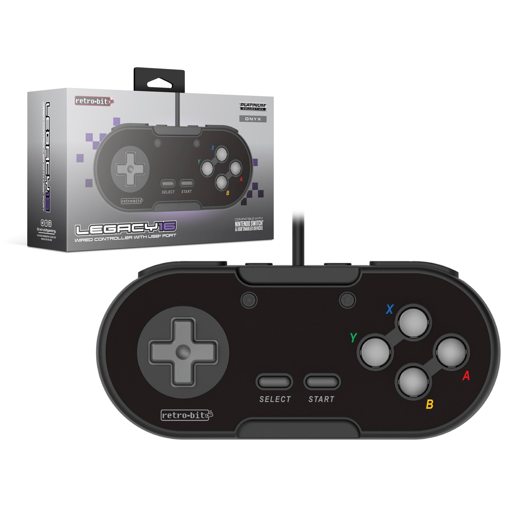 Retro-Bit Legacy 16 USB Pad - Black - Wired Controller - MAC Spil Tilbehør 849172012189
