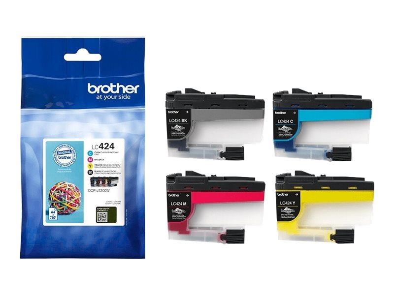 Brother 4-Pack (Black Yellow Cyan Magenta) original - ink cartridge Printerpatron Og Toner LC424VAL