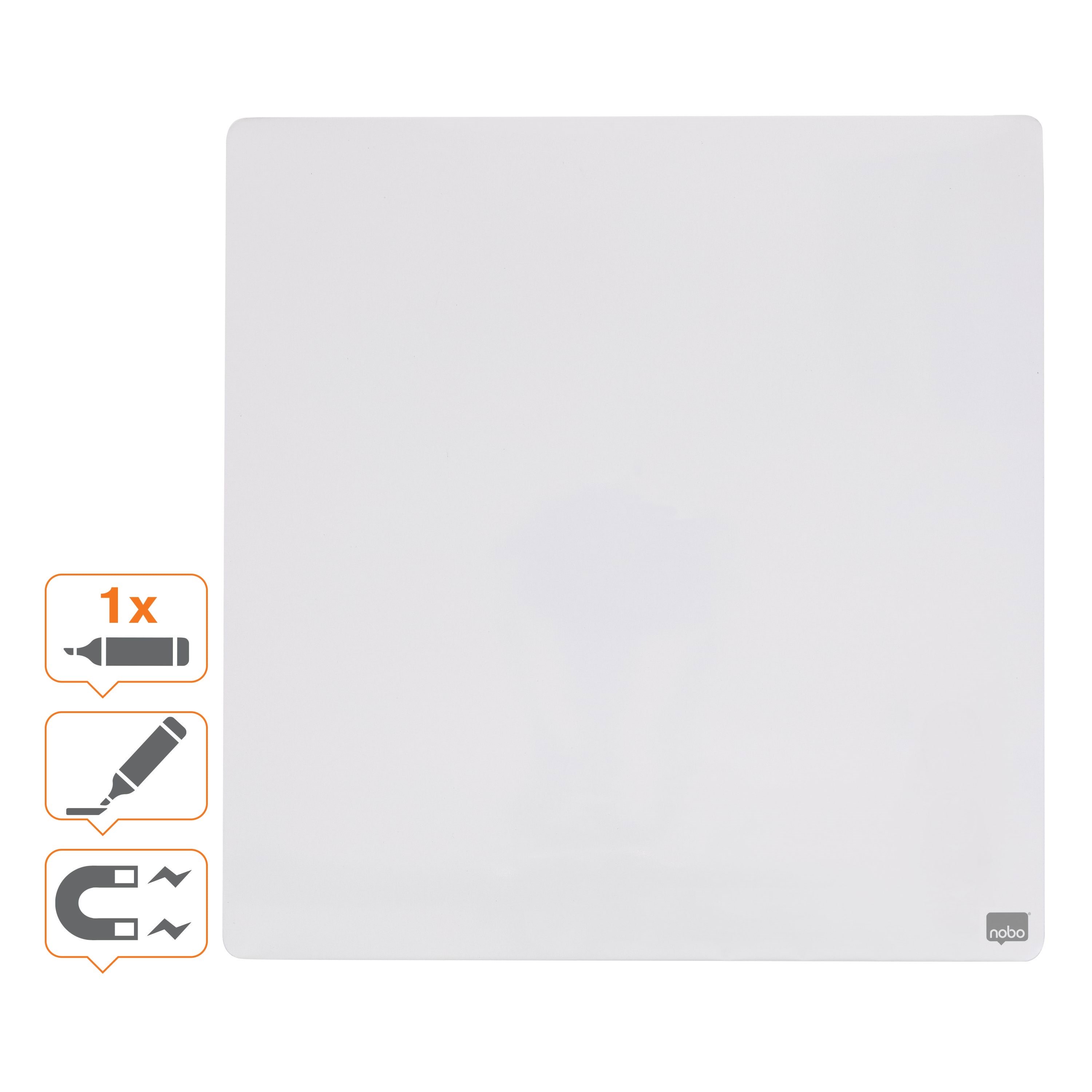 Nobo mini magnetisk whiteboard farvet kvadrat 360mmx360mm Hvid Konference Præsentation 1903802