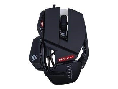 Mad Catz R.A.T. 4+ optisk spilmus - Gaming Mus - Optisk - 9 knapper - Sort Mus MR03MCINBL000-0