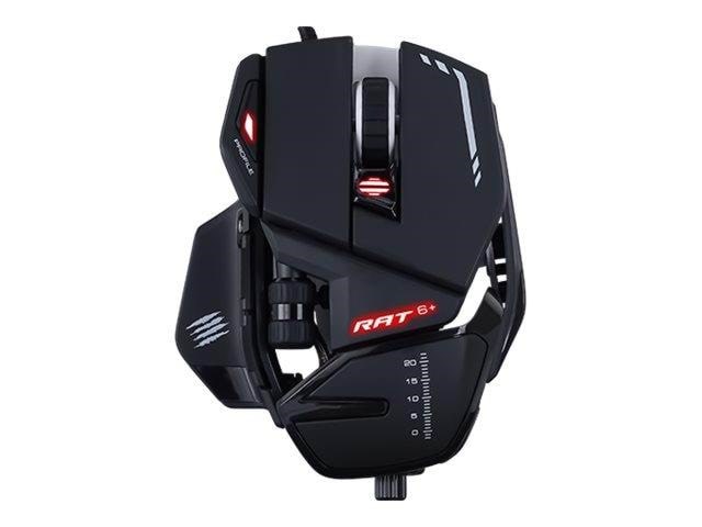Mad Catz R.A.T. 6+ - Gaming Mus - Optisk - 11 knapper - Sort Mus MR04DCINBL000-0