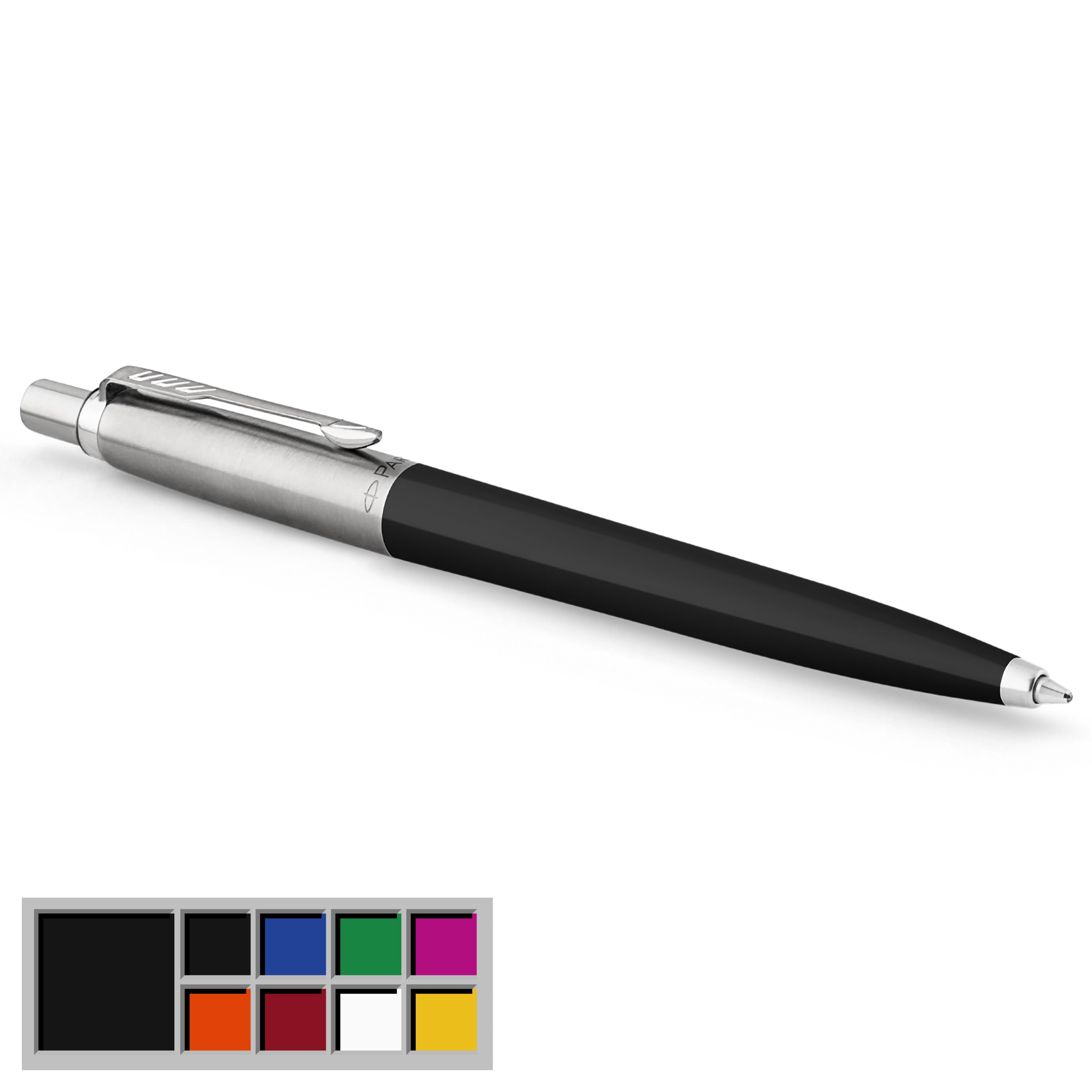 Parker Jotter Originals-kuglepen, klassisk sort lakering, medium spids, blå blæk, boblepakke Tegneværktøj 2096873