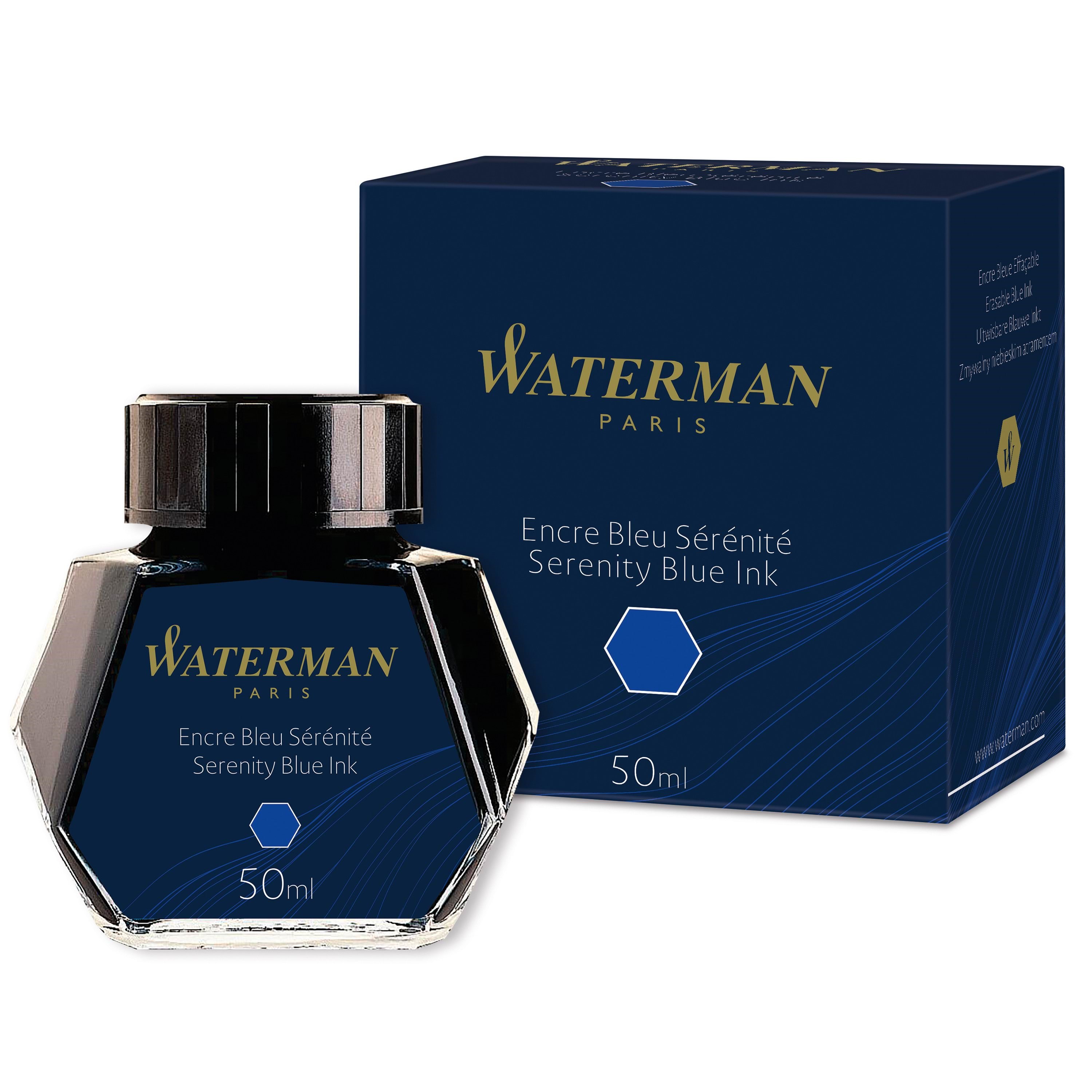 Waterman Fountain Pen blæk | Serenity Blue | 50ml flaske Tegneværktøj S0110720