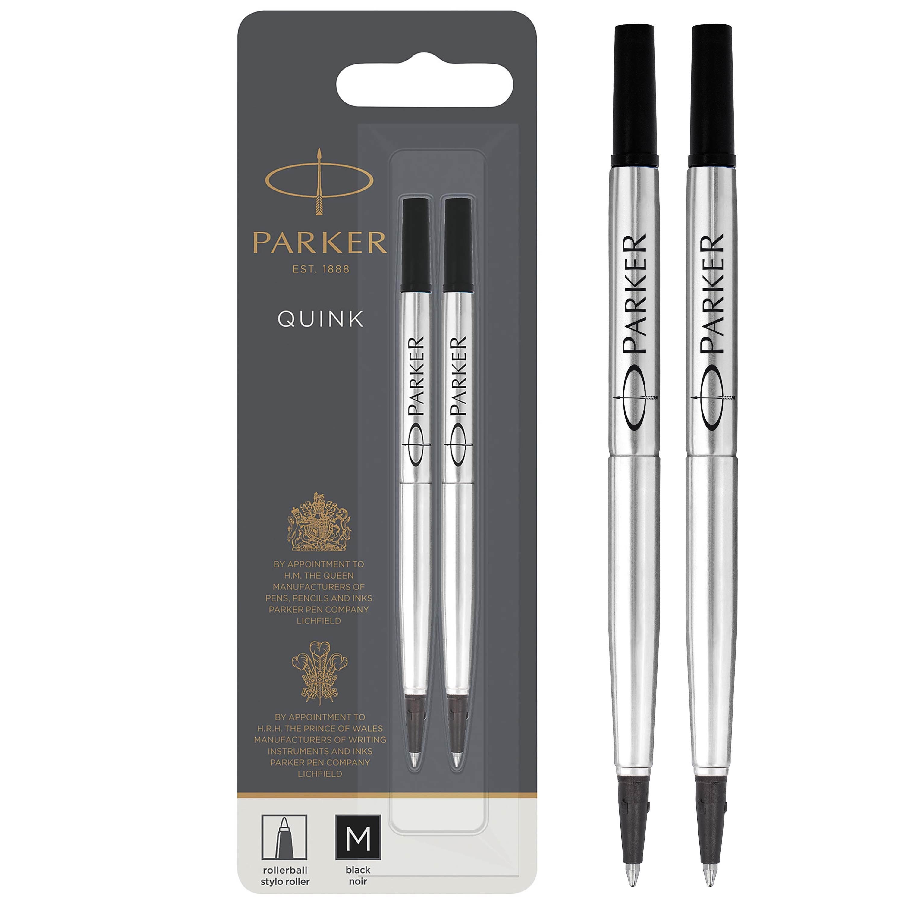 Parker PARKER rollerball refill, medium, sort, 2 stk. Tegneværktøj 1950325
