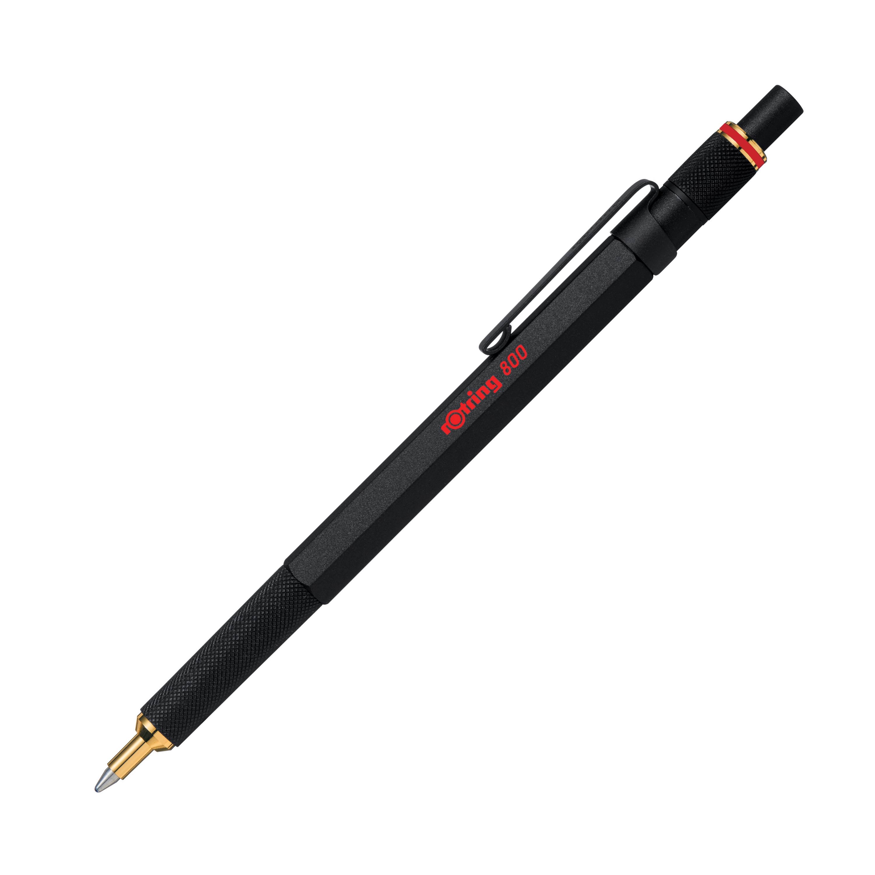 Rotring rOtring 800 kuglepen | Mellempunkt | Sort blæk | Sort tønde | Genopfyldning Tegneværktøj 2032579