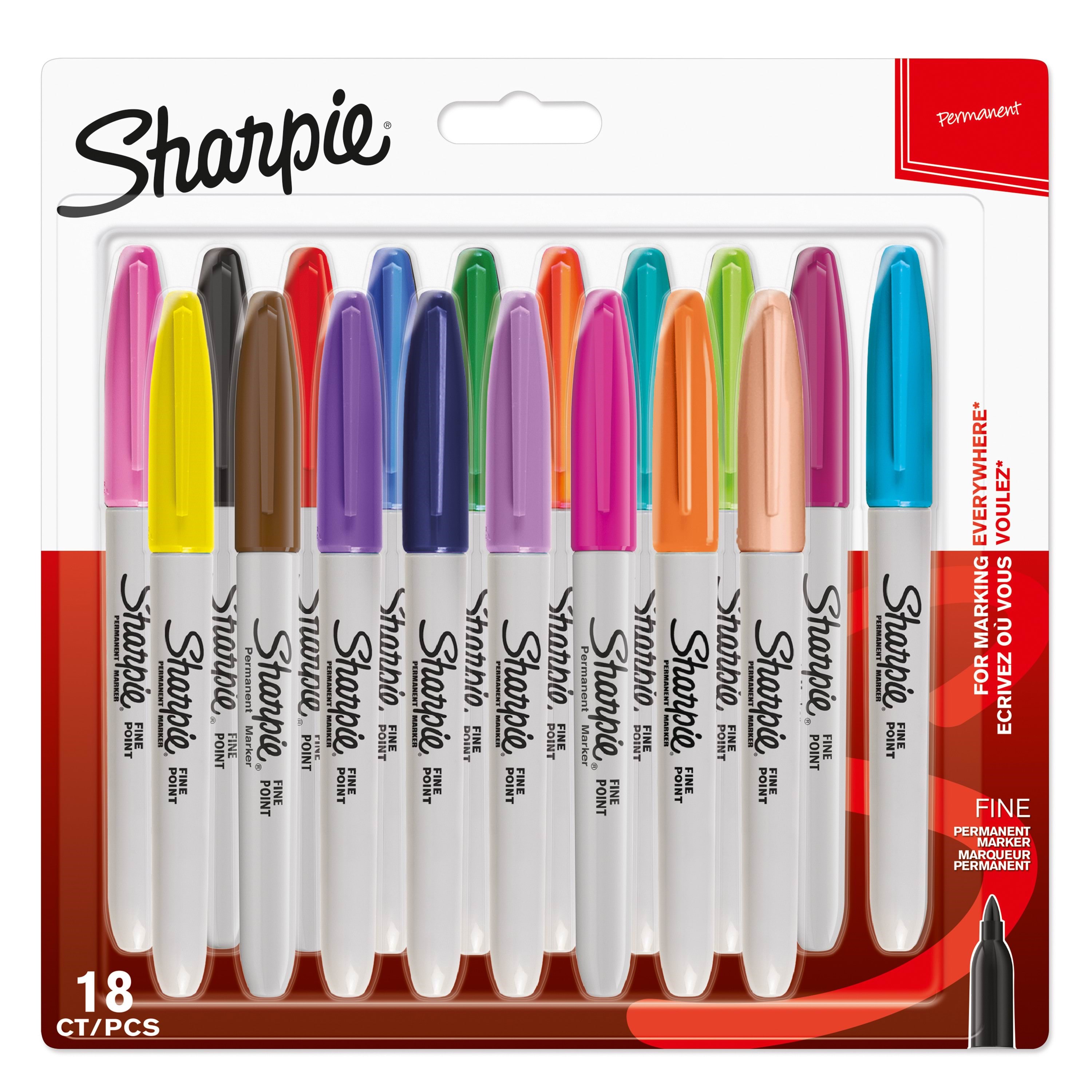 Sharpie Permanent Markers | Fin spids | Forskellige sjove farver | 18 styk
