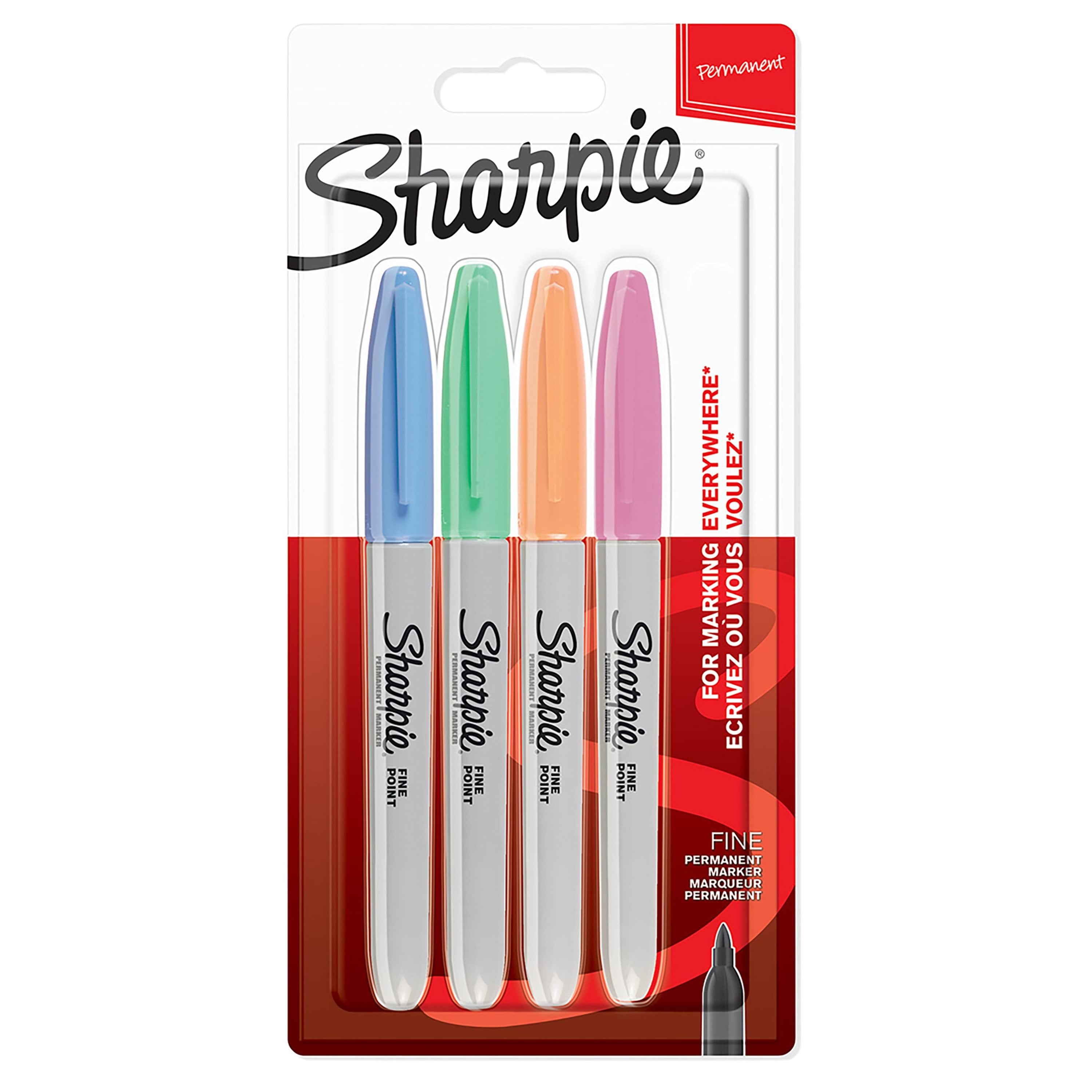 Sharpie Permanent Markers | Fin spids | Pastelfarver | 4 styk Tegneværktøj 2065402