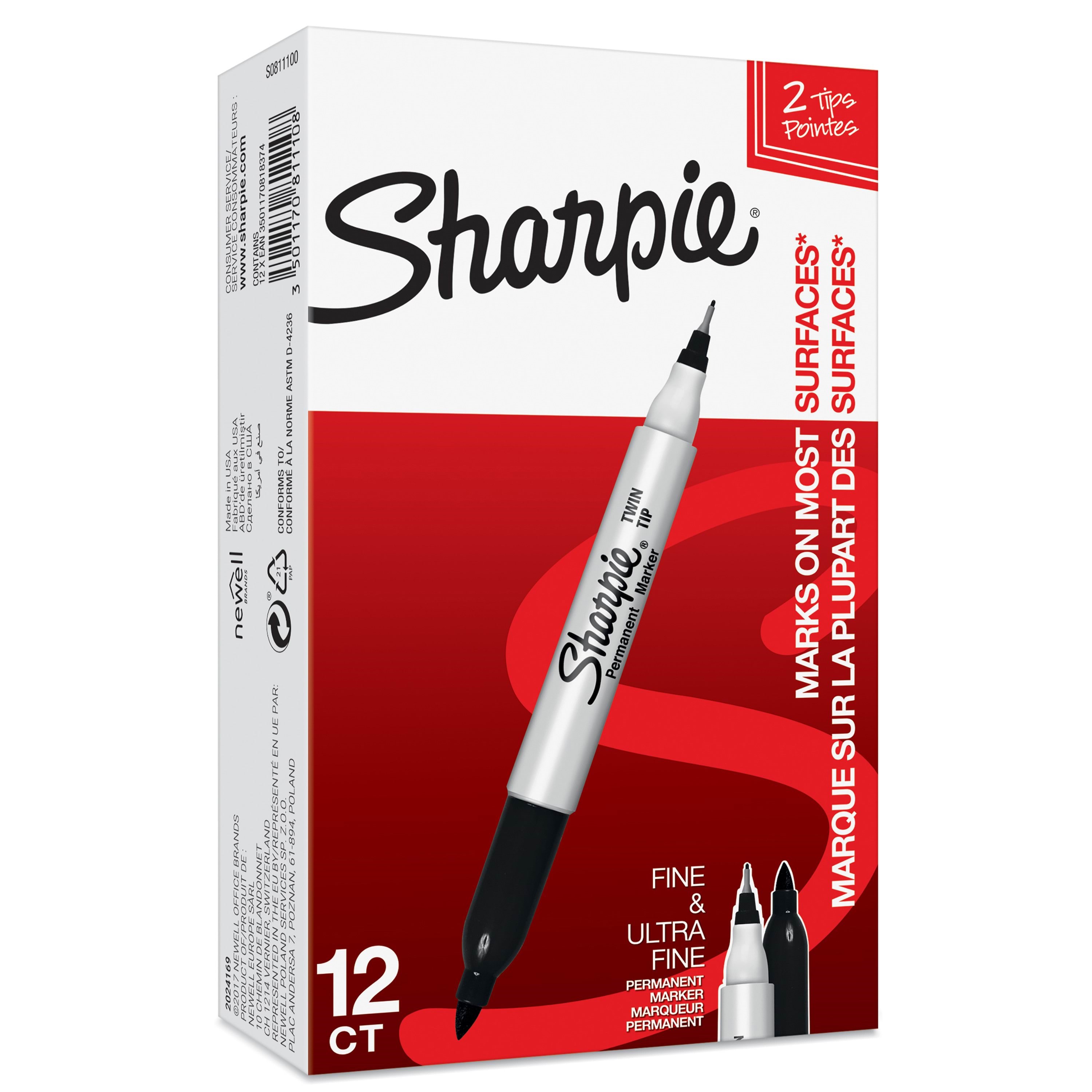Sharpie Marker TwinTip EF/F sort Tegneværktøj S0811100