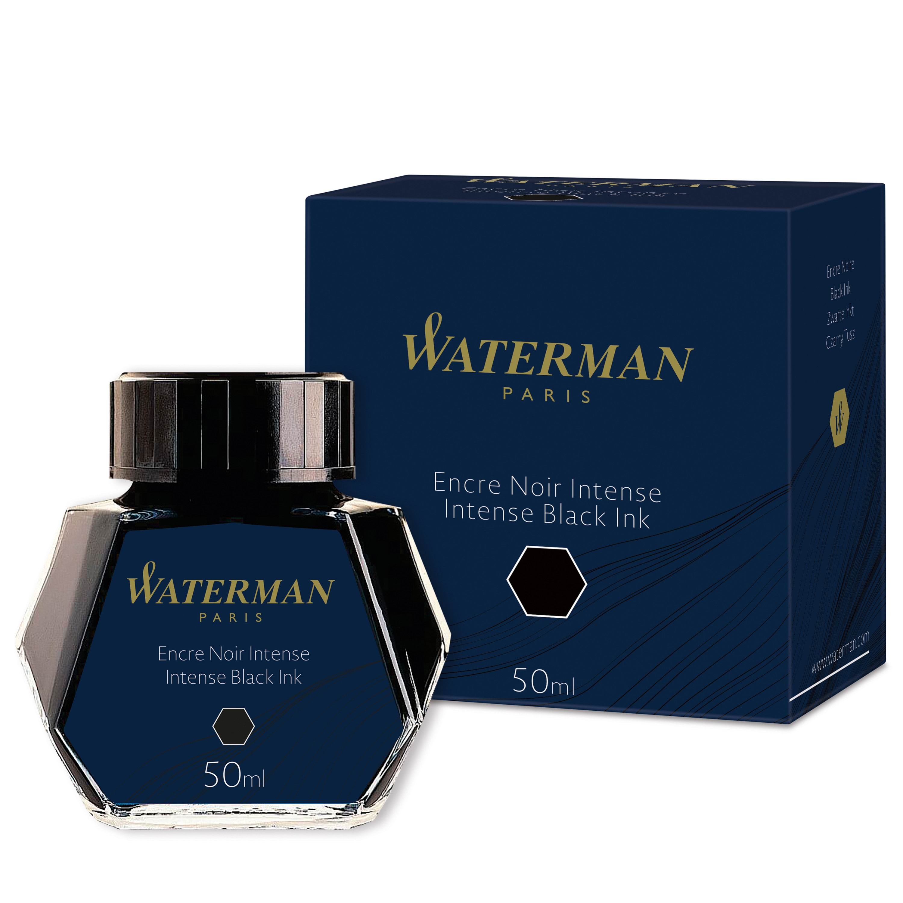 Waterman Fountain Pen blæk | Intens sort | 50ml flaske Tegneværktøj S0110710