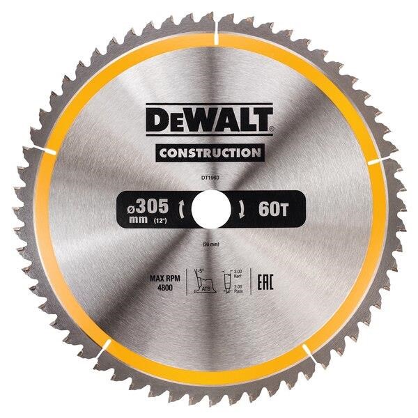 Dewalt Construction Circular Saw Blade Stationary - Fine Finish 305mm 60T Værktøj DT1960-QZ