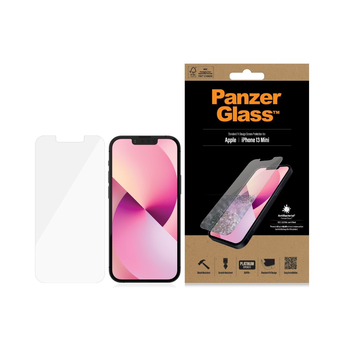 PanzerGlass Screen Protector Apple iPhone 13 Mini | Standard Fit Beskyttelsesglas PANZER2741