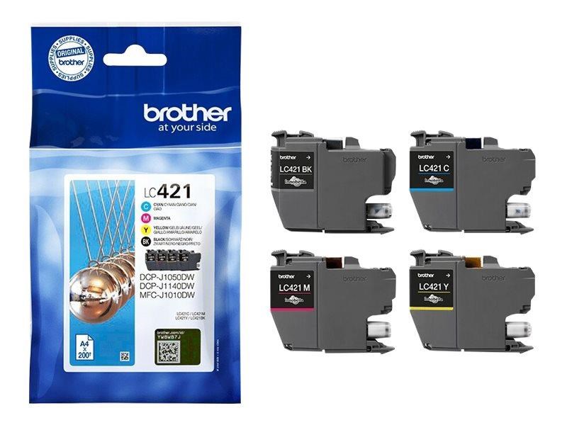 Brother LC 421VAL 4-Pack Ink Black/Yellow/Cyan/Magenta Printerpatron Og Toner LC421VAL