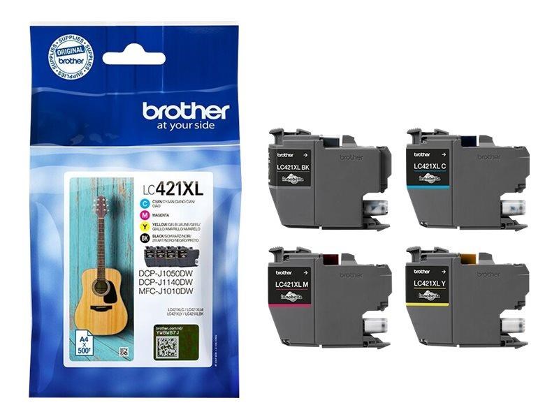 Brother LC - XL (Black Yellow Cyan Magenta) Ink Printerpatron Og Toner LC421XLVAL
